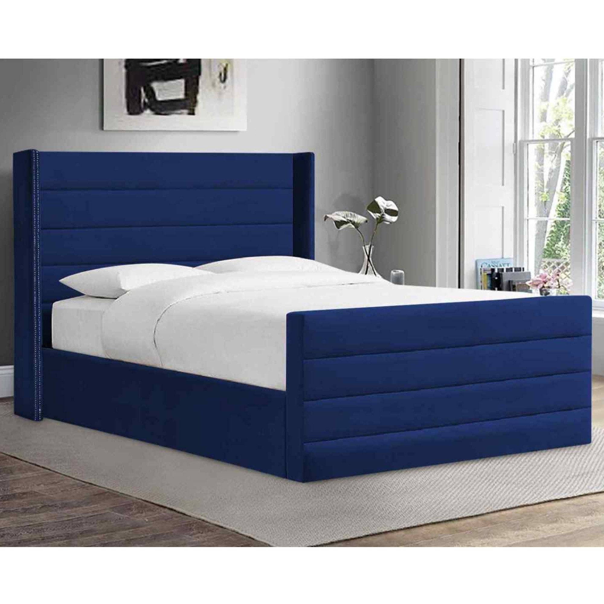 Blue twin online trundle bed