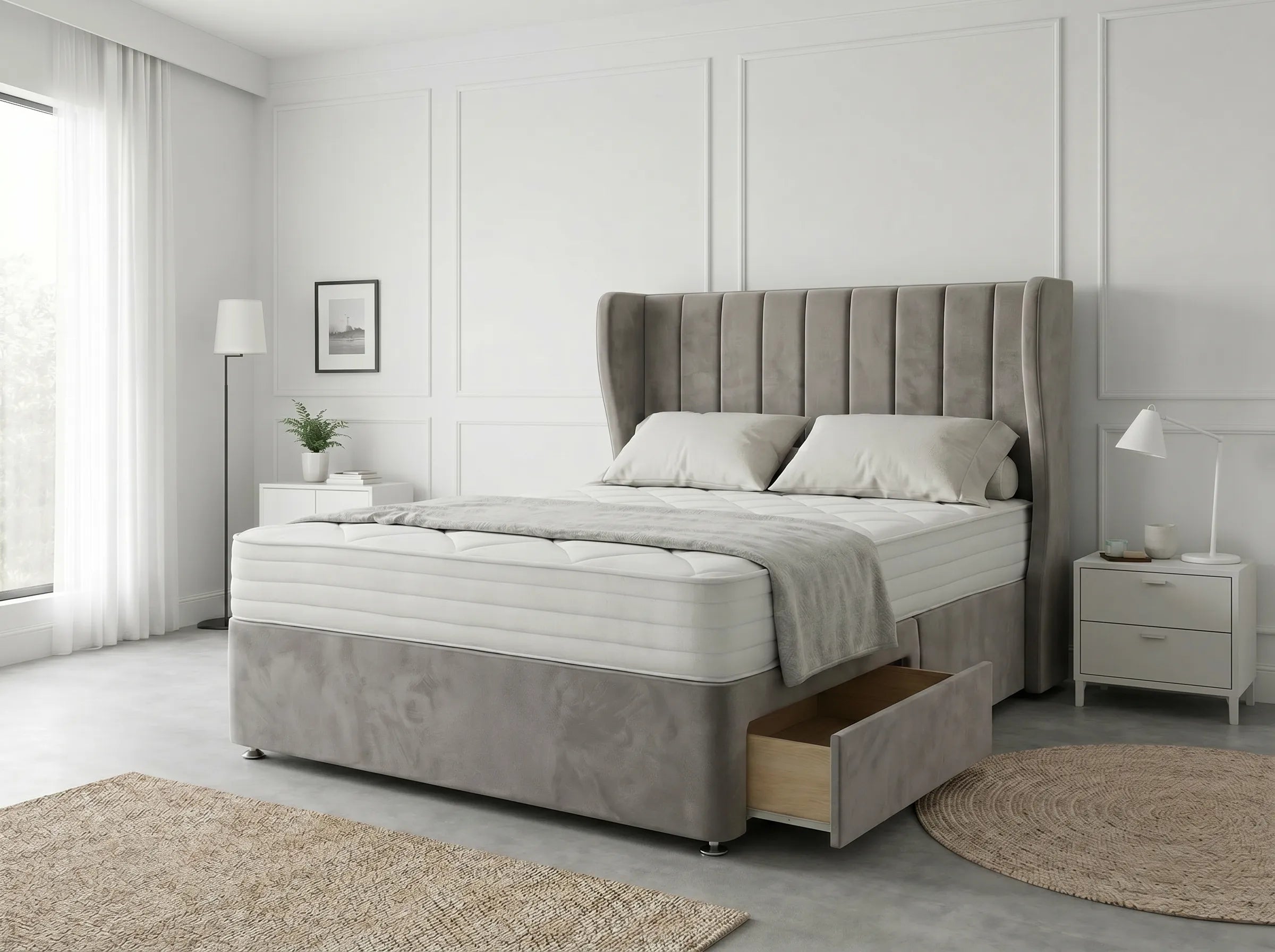 Opulent Curve Prestige | Divan Drawer Bed Optional Drawers (UK) | Discount Bed Store (DBS) #DB140