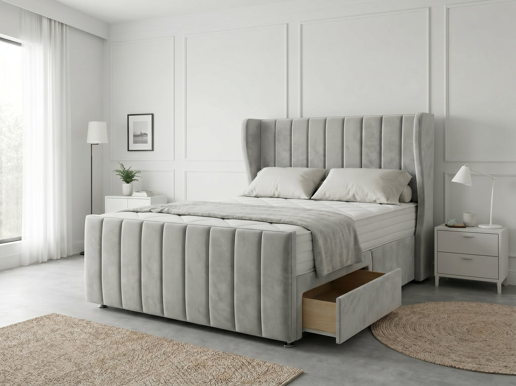Opulent Curve Prestige | Divan Drawer Bed Optional Drawers (UK) | Discount Bed Store (DBS) #DB140