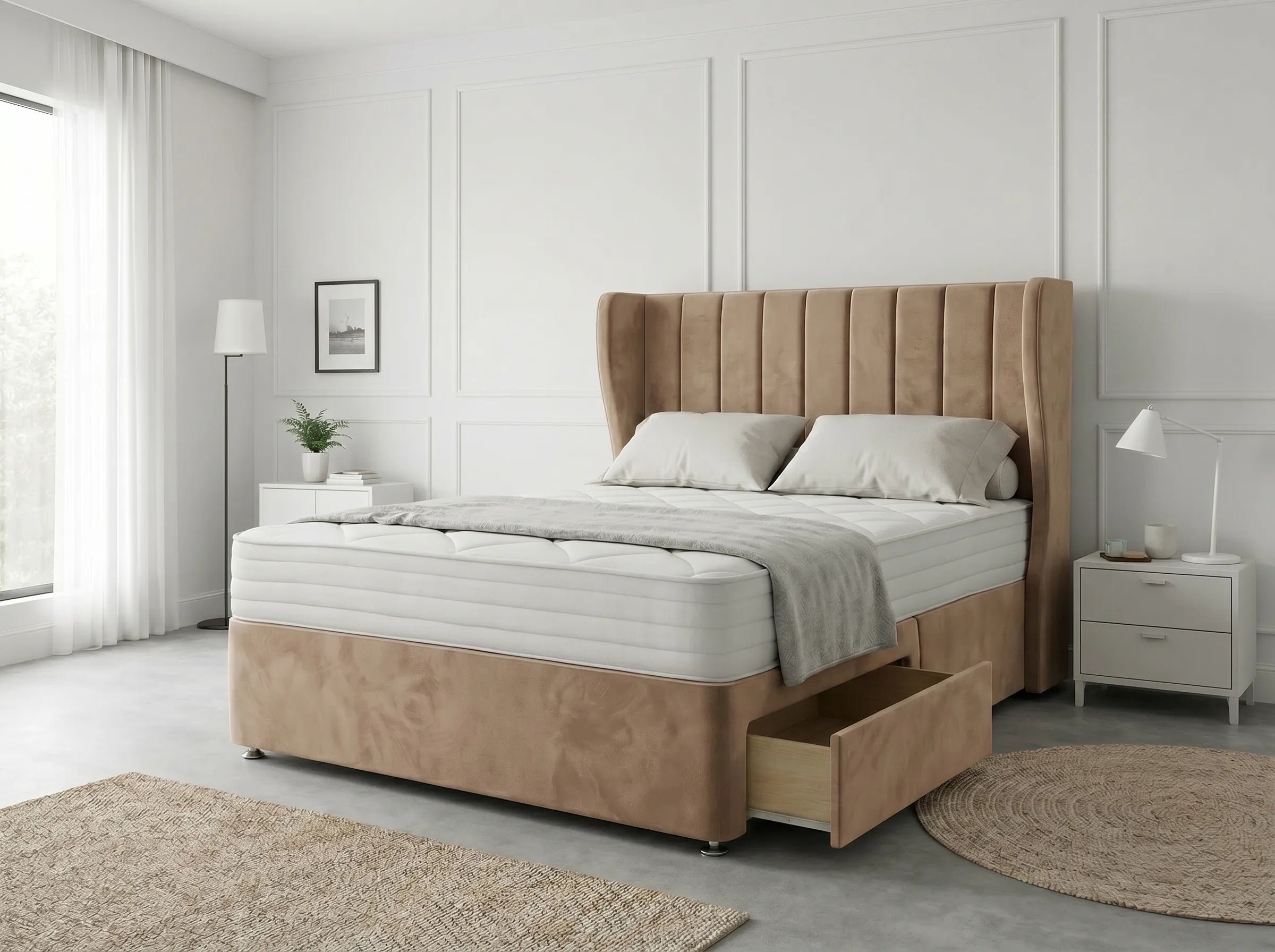 Opulent Curve Prestige | Divan Drawer Bed Optional Drawers (UK) | Discount Bed Store (DBS) #DB140