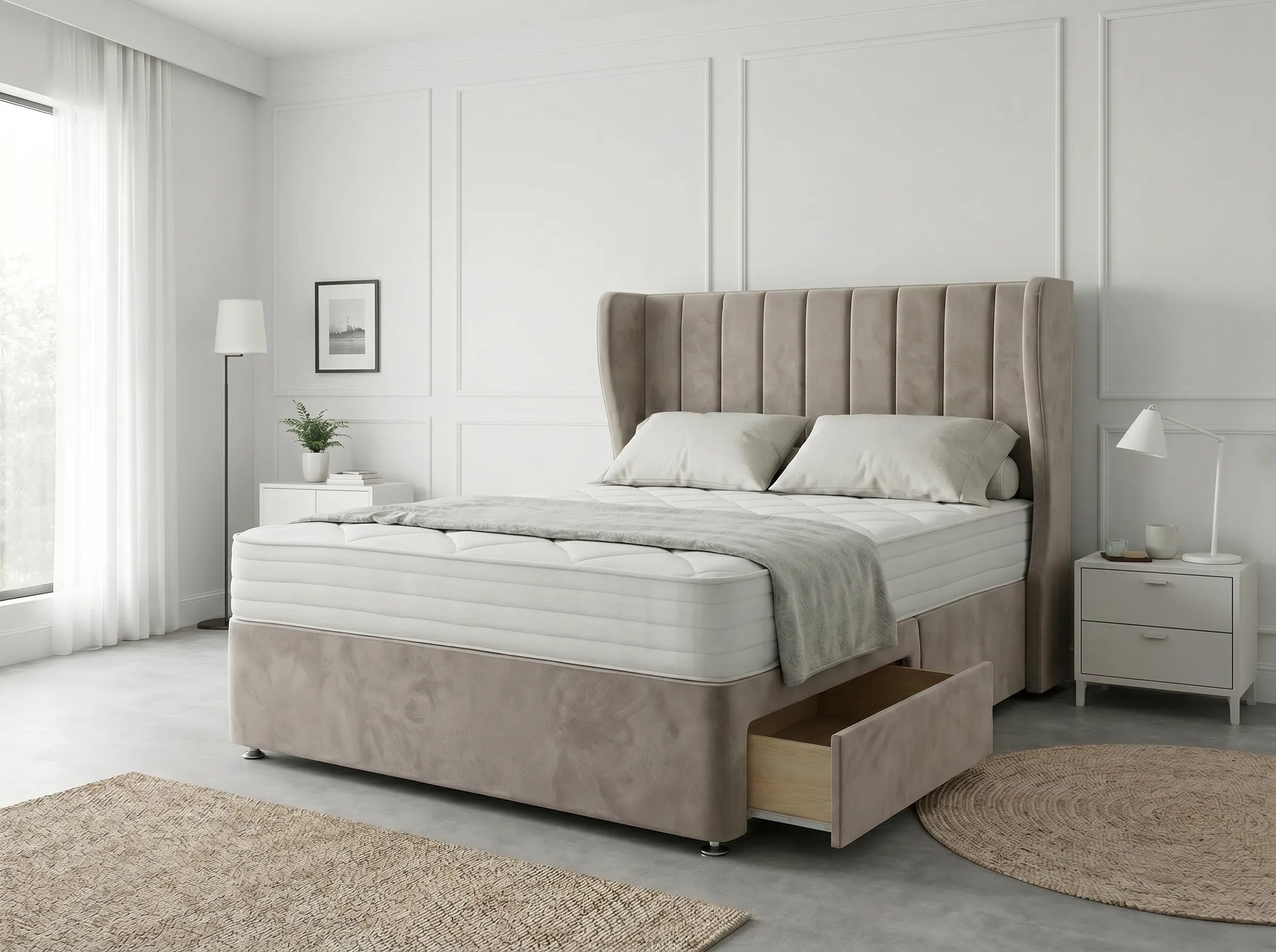 Opulent Curve Prestige | Divan Drawer Bed Optional Drawers (UK) | Discount Bed Store (DBS) #DB140