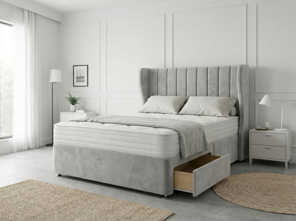 Opulent Curve Prestige | Divan Drawer Bed Optional Drawers (UK) | Discount Bed Store (DBS) #DB140