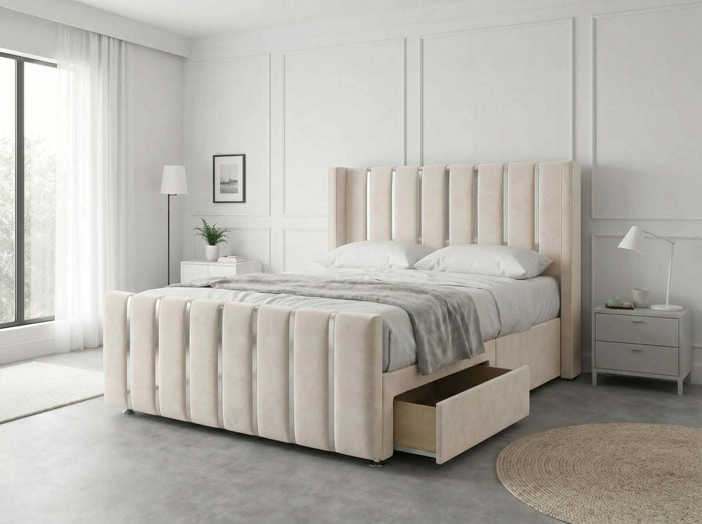 Signature Sleigh Comfort | Divan Drawer Bed with Easy-Access Drawer Storage (UK) | Discount Bed Store (DBS) #DB141