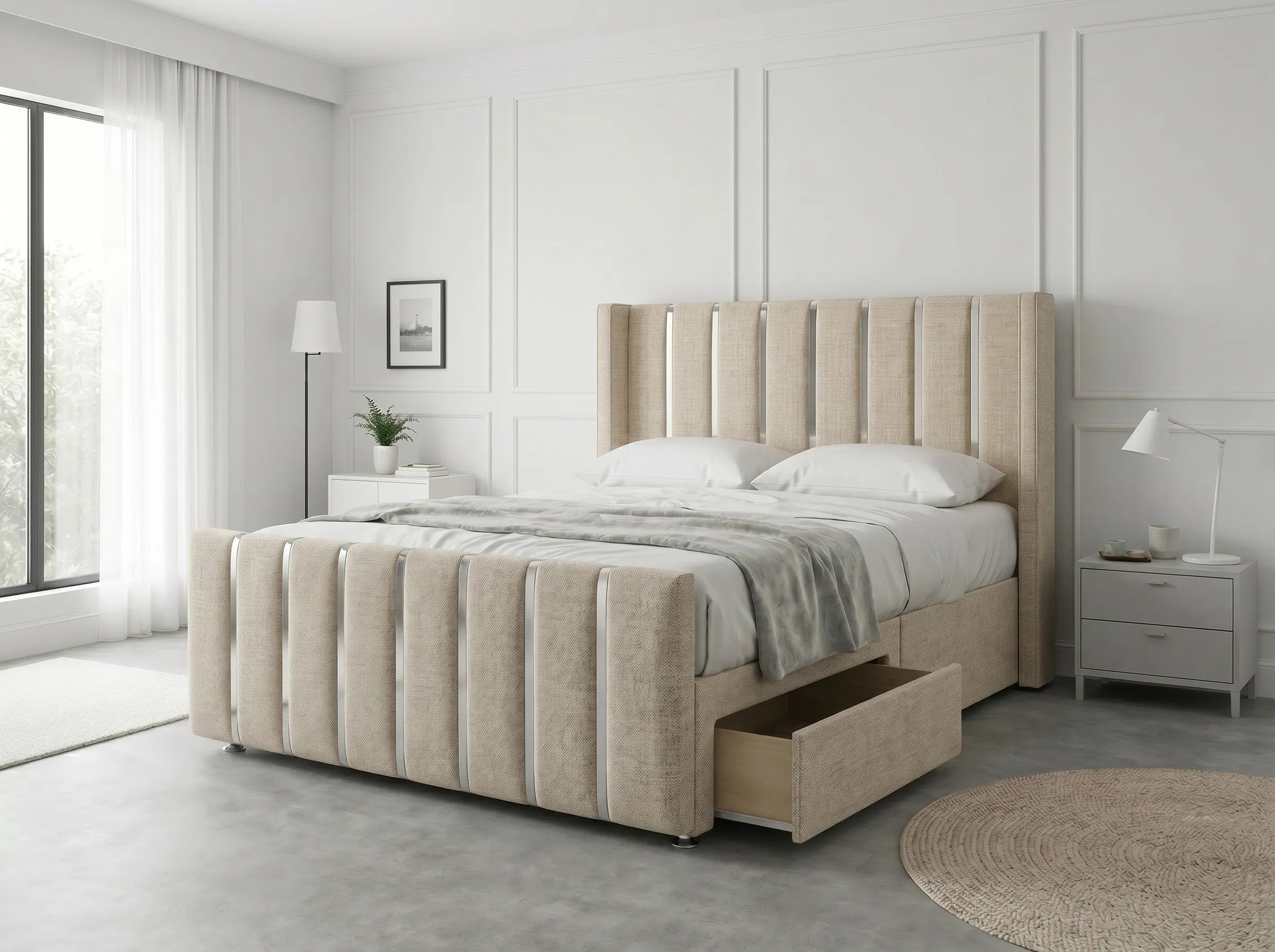 Signature Sleigh Comfort | Divan Drawer Bed with Easy-Access Drawer Storage (UK) | Discount Bed Store (DBS) #DB141