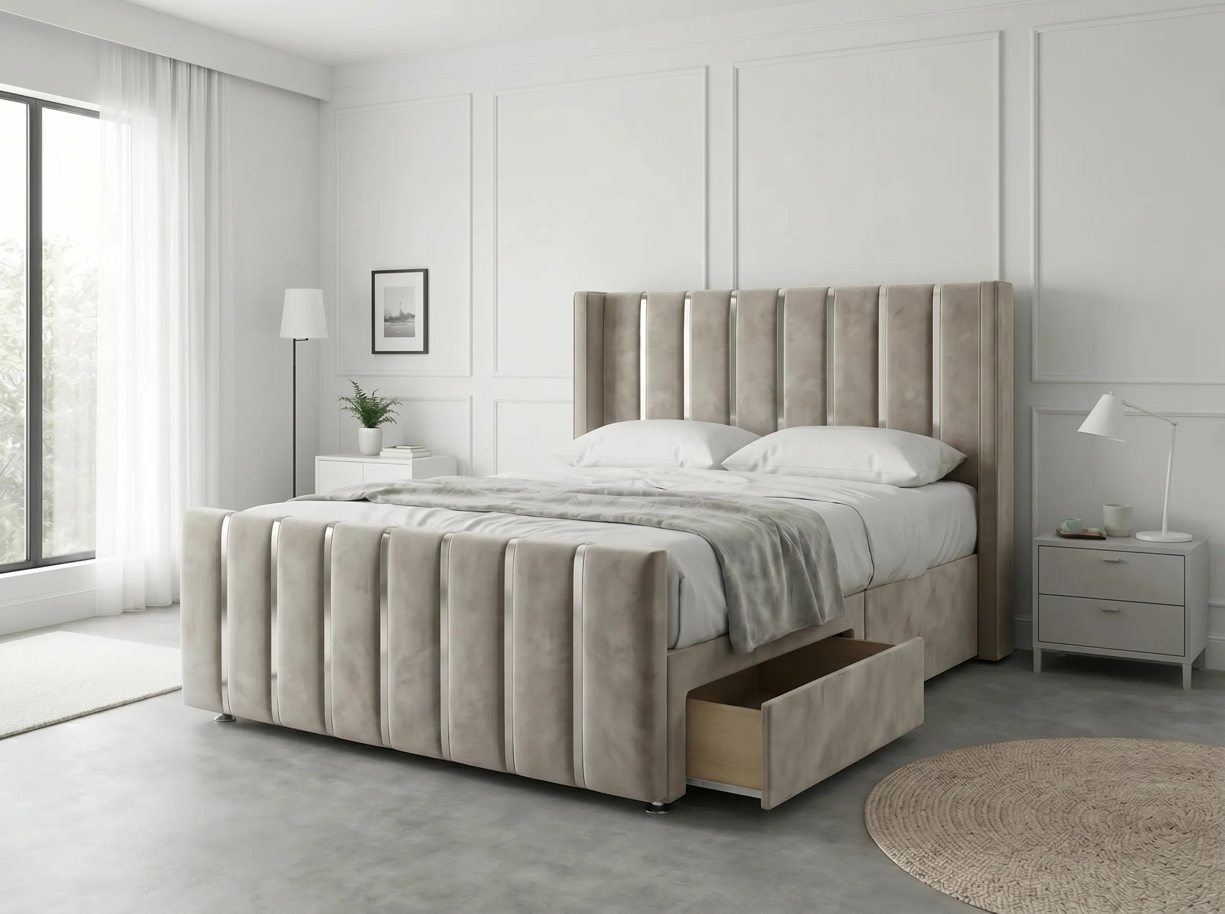 Signature Sleigh Comfort | Divan Drawer Bed with Easy-Access Drawer Storage (UK) | Discount Bed Store (DBS) #DB141
