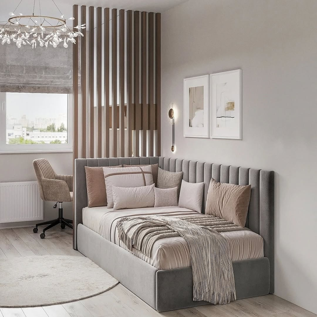 Velvet Panel Corner Bed Design #B125 Bed Frame (UK) | Discount Bed Store (DBS)