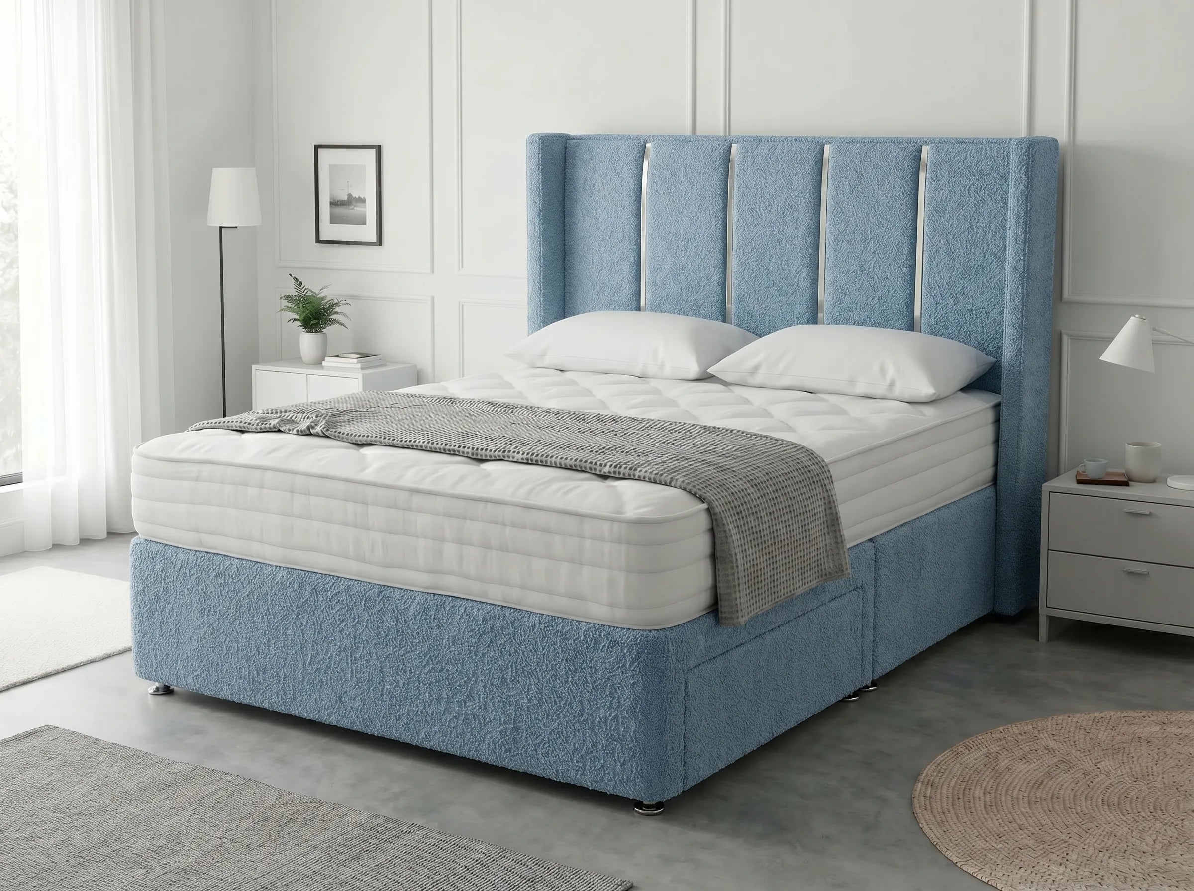 Refined Curve Haven | Modern Divan Drawer Bed with Built-In Drawers (UK) | Discount Bed Store (DBS) #DB144