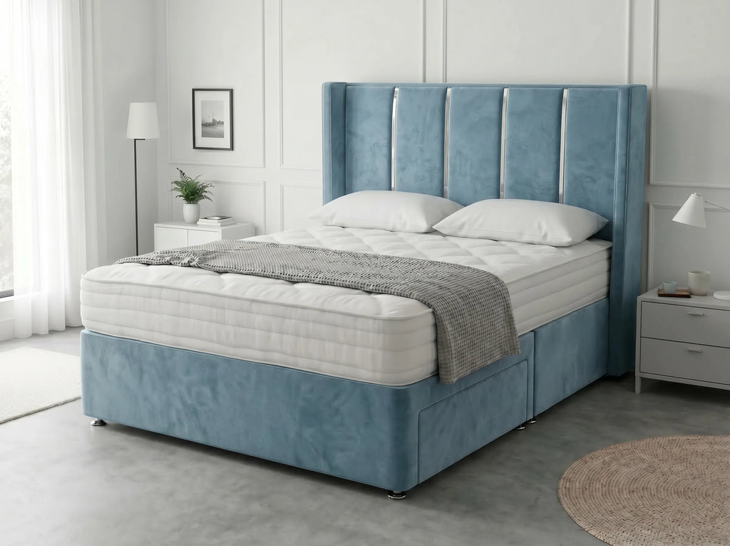 Refined Curve Haven | Modern Divan Drawer Bed with Built-In Drawers (UK) | Discount Bed Store (DBS) #DB144
