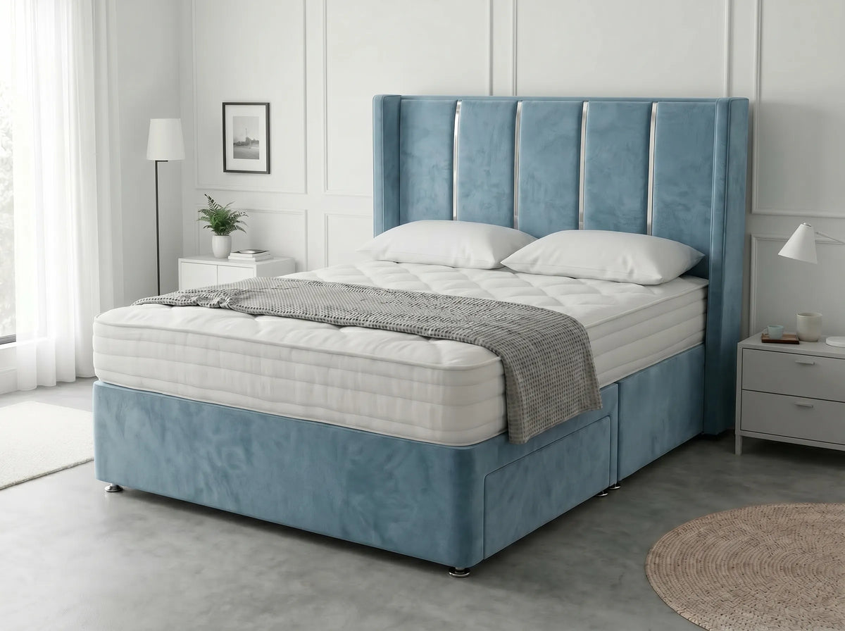 Refined Curve Haven | Modern Divan Drawer Bed with Built-In Drawers (UK) | Discount Bed Store (DBS) #DB144