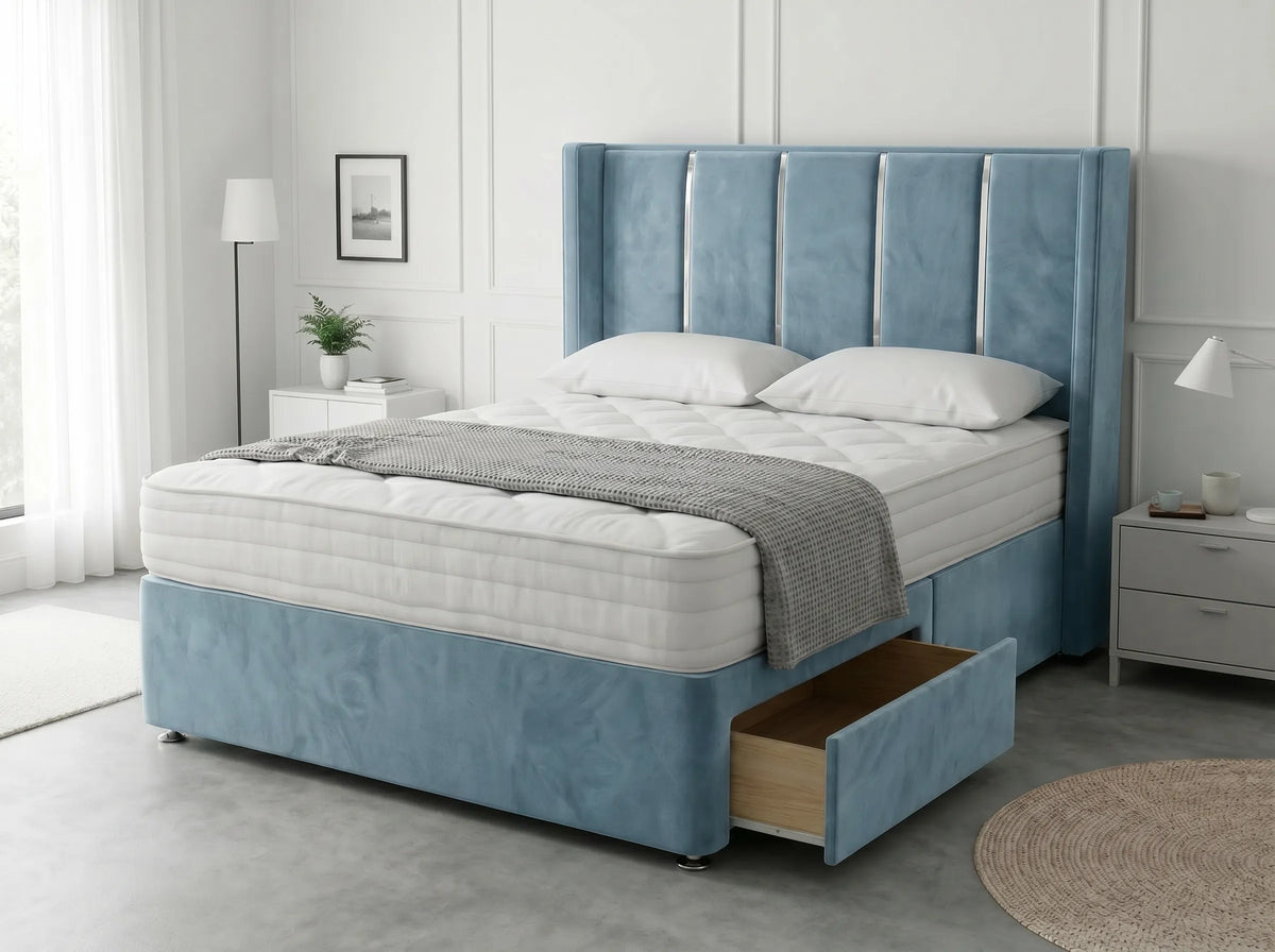 Refined Curve Haven | Modern Divan Drawer Bed with Built-In Drawers (UK) | Discount Bed Store (DBS) #DB144