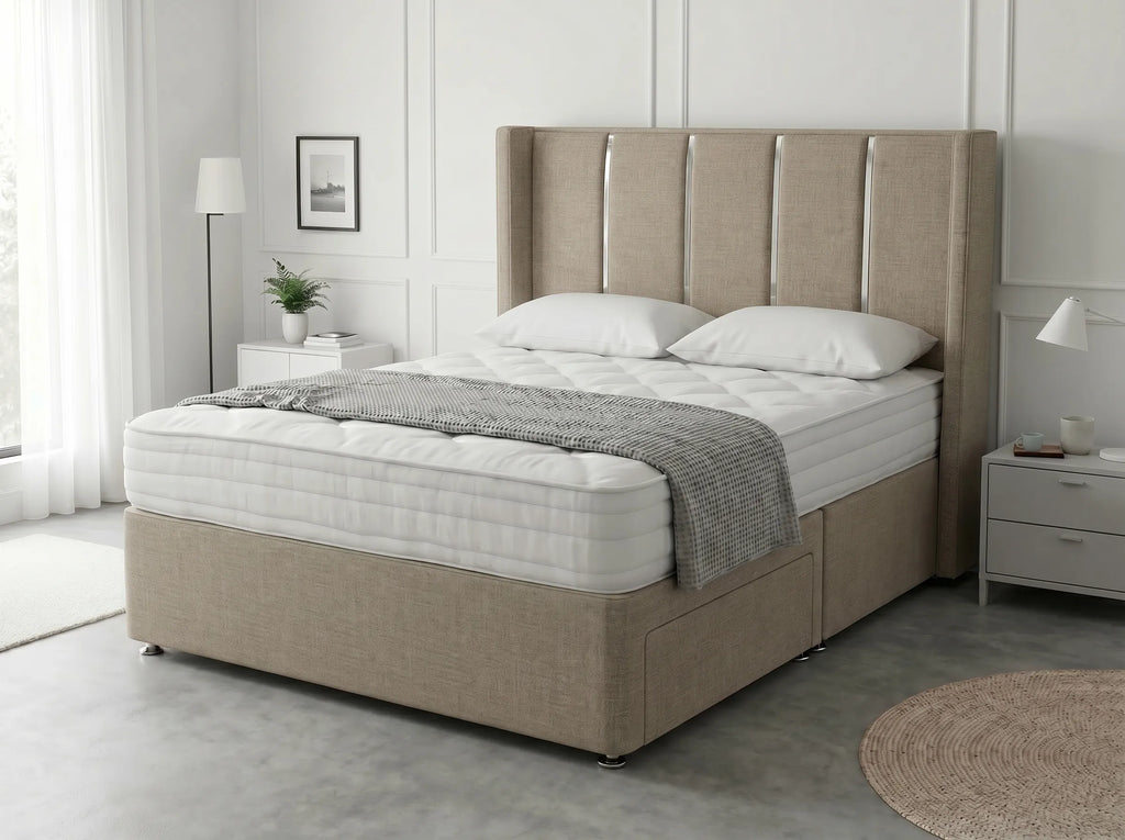 Refined Curve Haven | Modern Divan Drawer Bed with Built-In Drawers (UK) | Discount Bed Store (DBS) #DB144