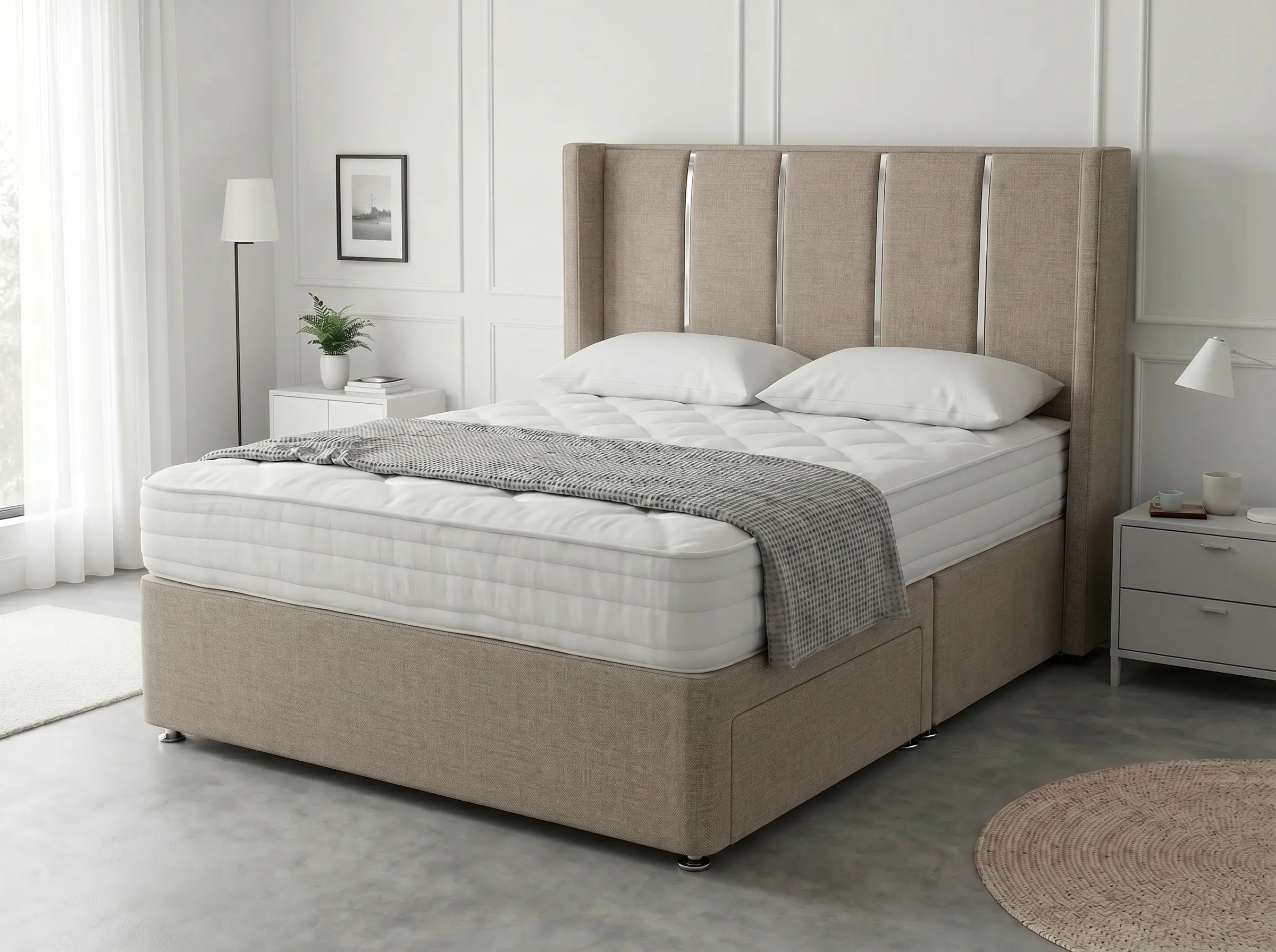 Refined Curve Haven | Modern Divan Drawer Bed with Built-In Drawers (UK) | Discount Bed Store (DBS) #DB144