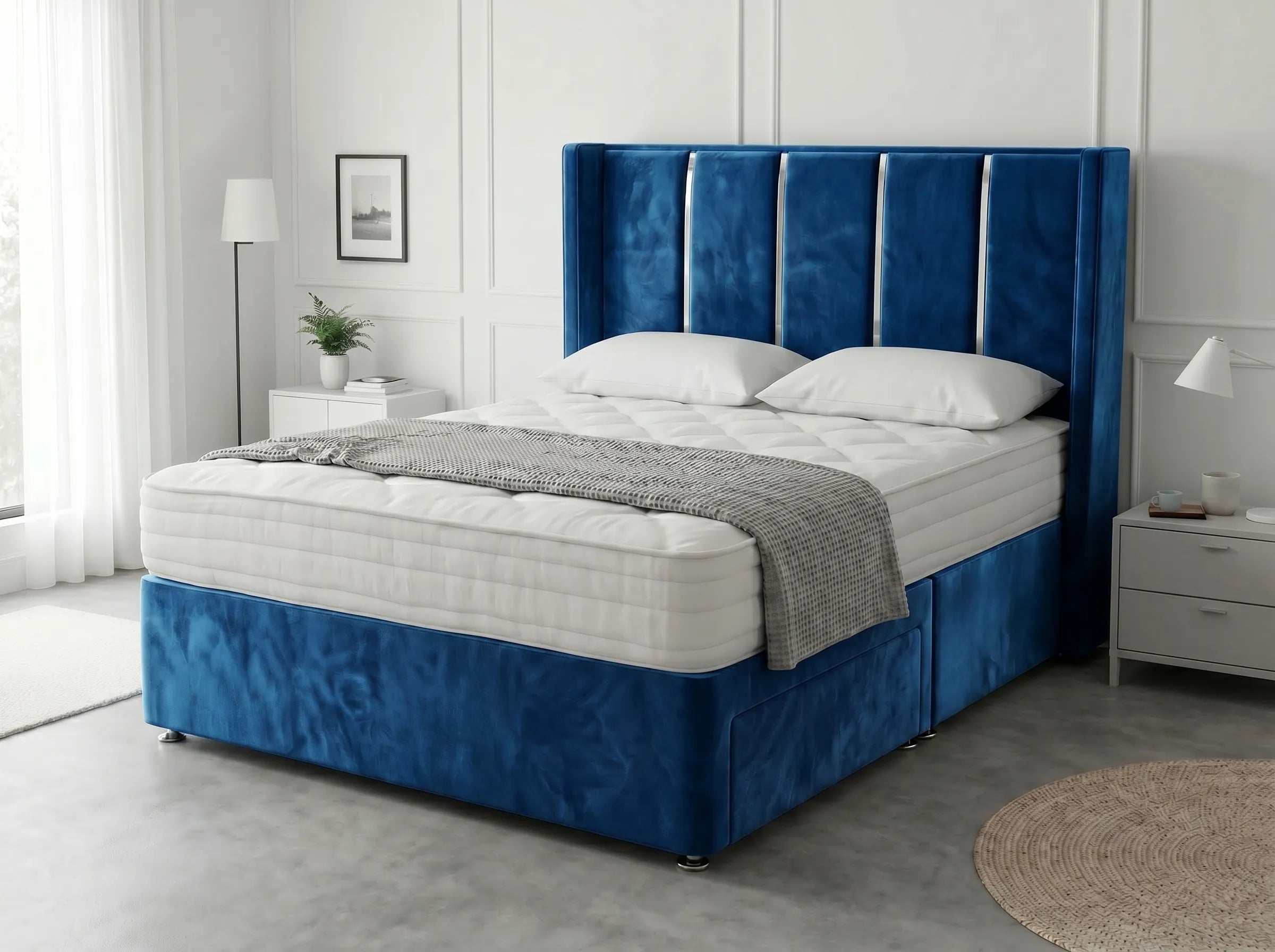 Refined Curve Haven | Modern Divan Drawer Bed with Built-In Drawers (UK) | Discount Bed Store (DBS) #DB144