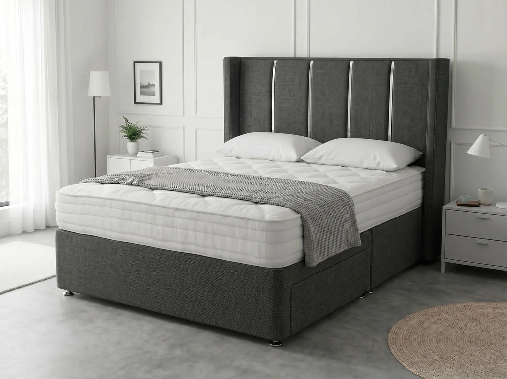 Refined Curve Haven | Modern Divan Drawer Bed with Built-In Drawers (UK) | Discount Bed Store (DBS) #DB144