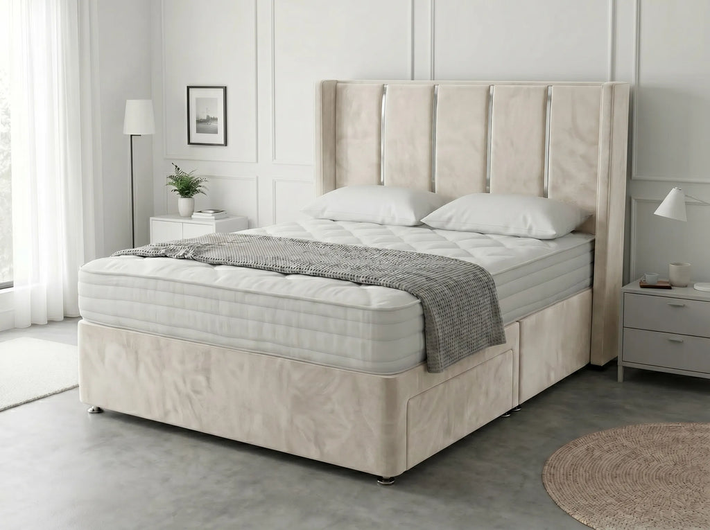 Refined Curve Haven | Modern Divan Drawer Bed with Built-In Drawers (UK) | Discount Bed Store (DBS) #DB144