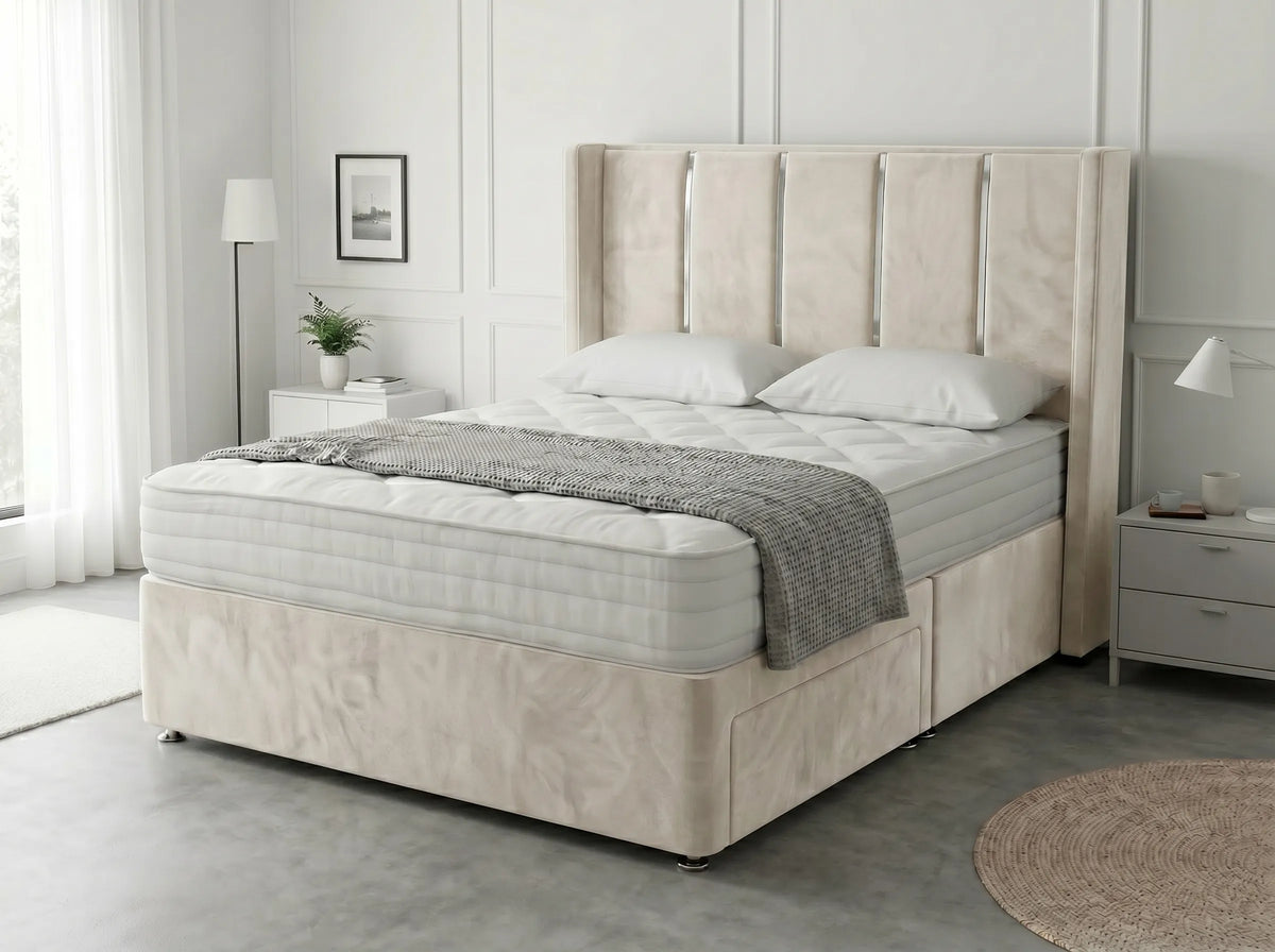 Refined Curve Haven | Modern Divan Drawer Bed with Built-In Drawers (UK) | Discount Bed Store (DBS) #DB144