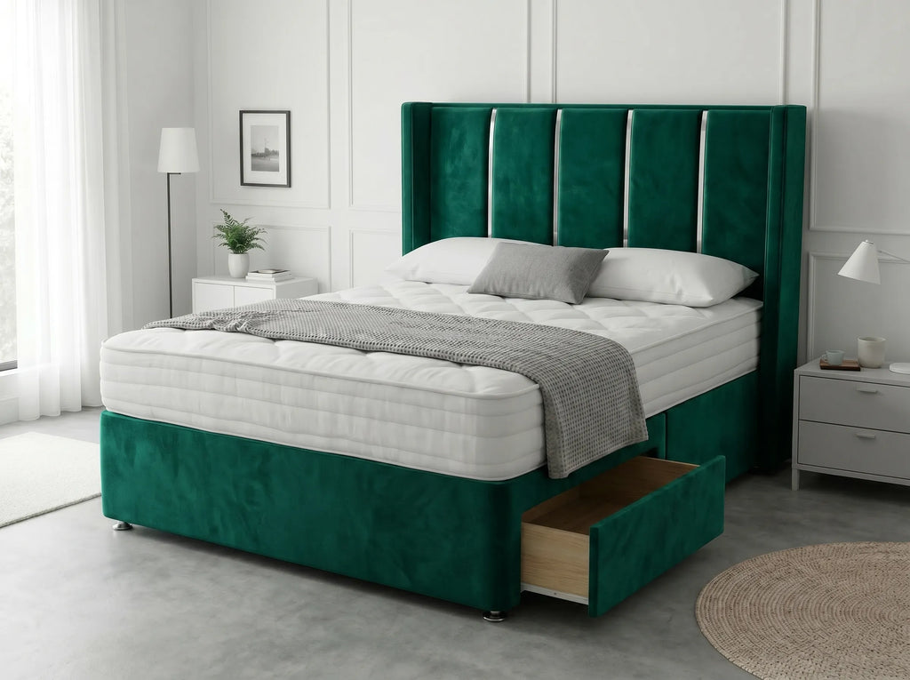 Refined Curve Haven | Modern Divan Drawer Bed with Built-In Drawers (UK) | Discount Bed Store (DBS) #DB144