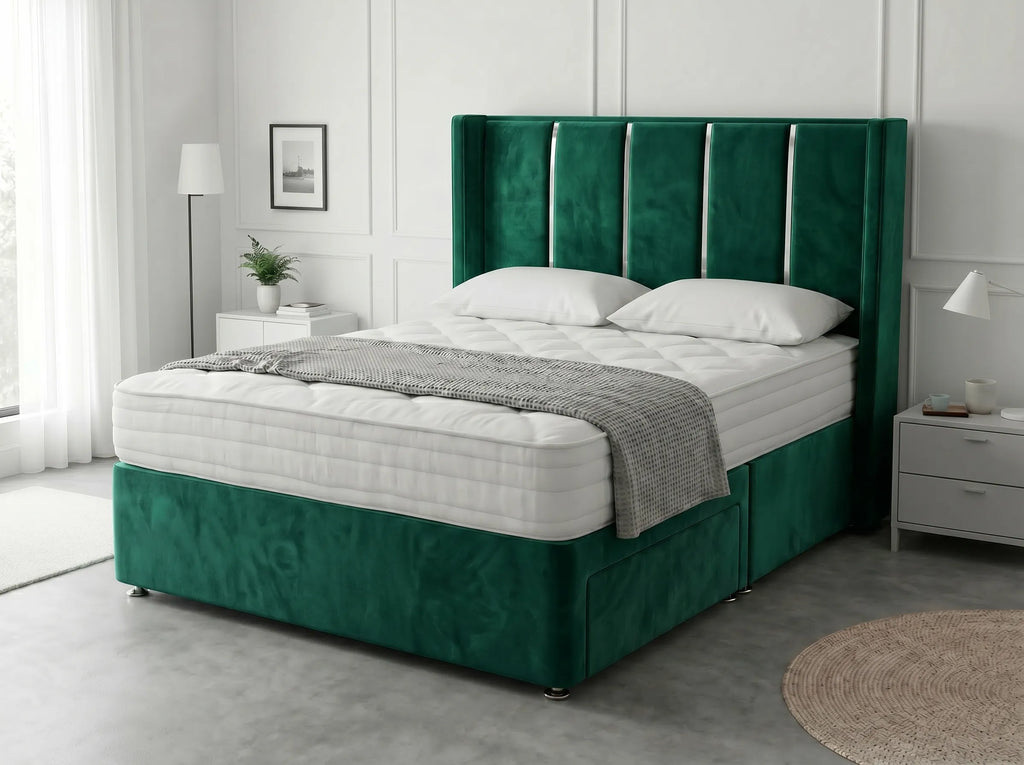 Refined Curve Haven | Modern Divan Drawer Bed with Built-In Drawers (UK) | Discount Bed Store (DBS) #DB144
