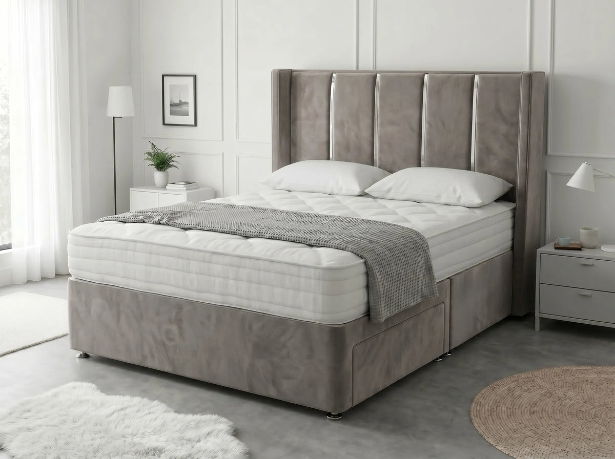 Refined Curve Haven | Modern Divan Drawer Bed with Built-In Drawers (UK) | Discount Bed Store (DBS) #DB144