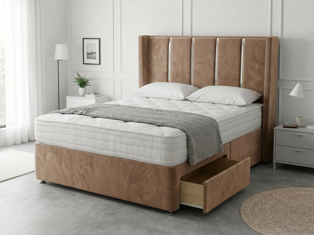 Refined Curve Haven | Modern Divan Drawer Bed with Built-In Drawers (UK) | Discount Bed Store (DBS) #DB144