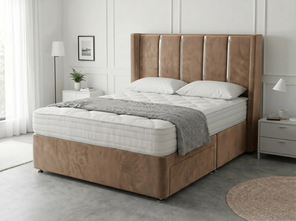Refined Curve Haven | Modern Divan Drawer Bed with Built-In Drawers (UK) | Discount Bed Store (DBS) #DB144