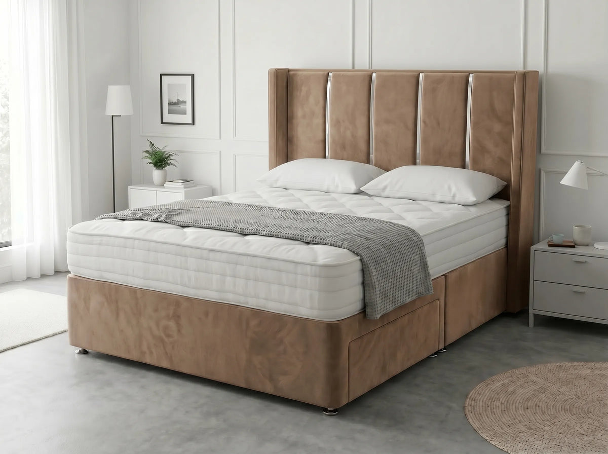 Refined Curve Haven | Modern Divan Drawer Bed with Built-In Drawers (UK) | Discount Bed Store (DBS) #DB144