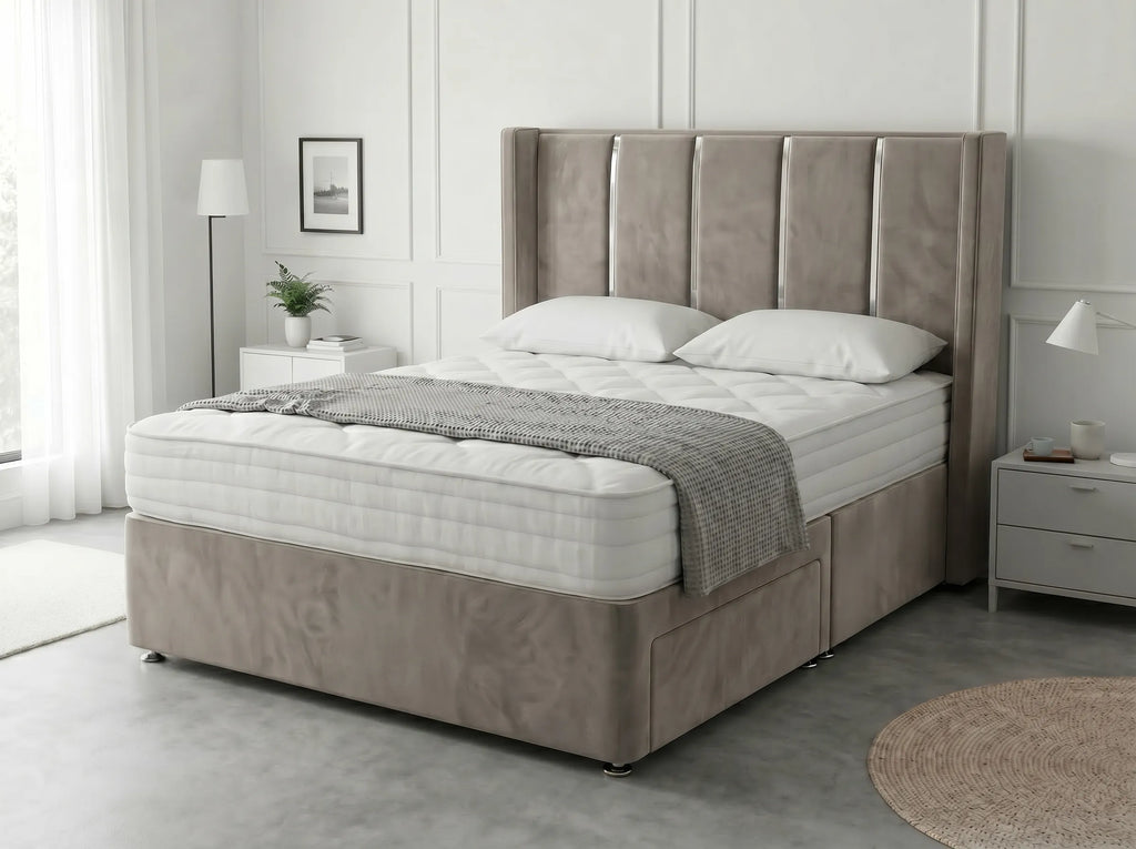 Refined Curve Haven | Modern Divan Drawer Bed with Built-In Drawers (UK) | Discount Bed Store (DBS) #DB144