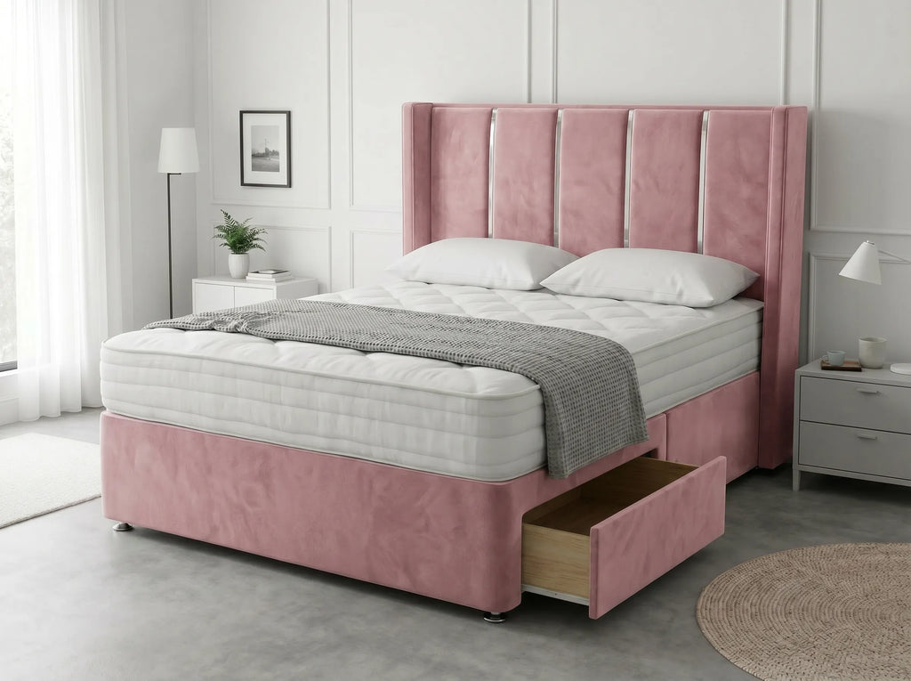 Refined Curve Haven | Modern Divan Drawer Bed with Built-In Drawers (UK) | Discount Bed Store (DBS) #DB144