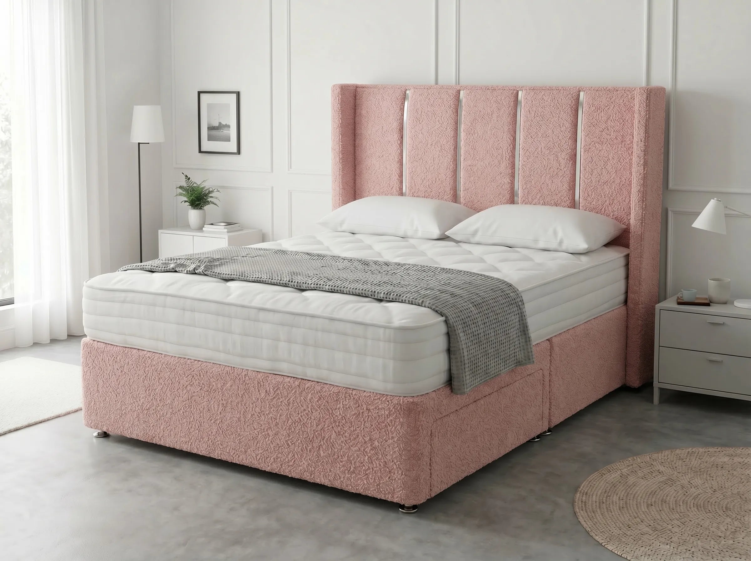 Refined Curve Haven | Modern Divan Drawer Bed with Built-In Drawers (UK) | Discount Bed Store (DBS) #DB144
