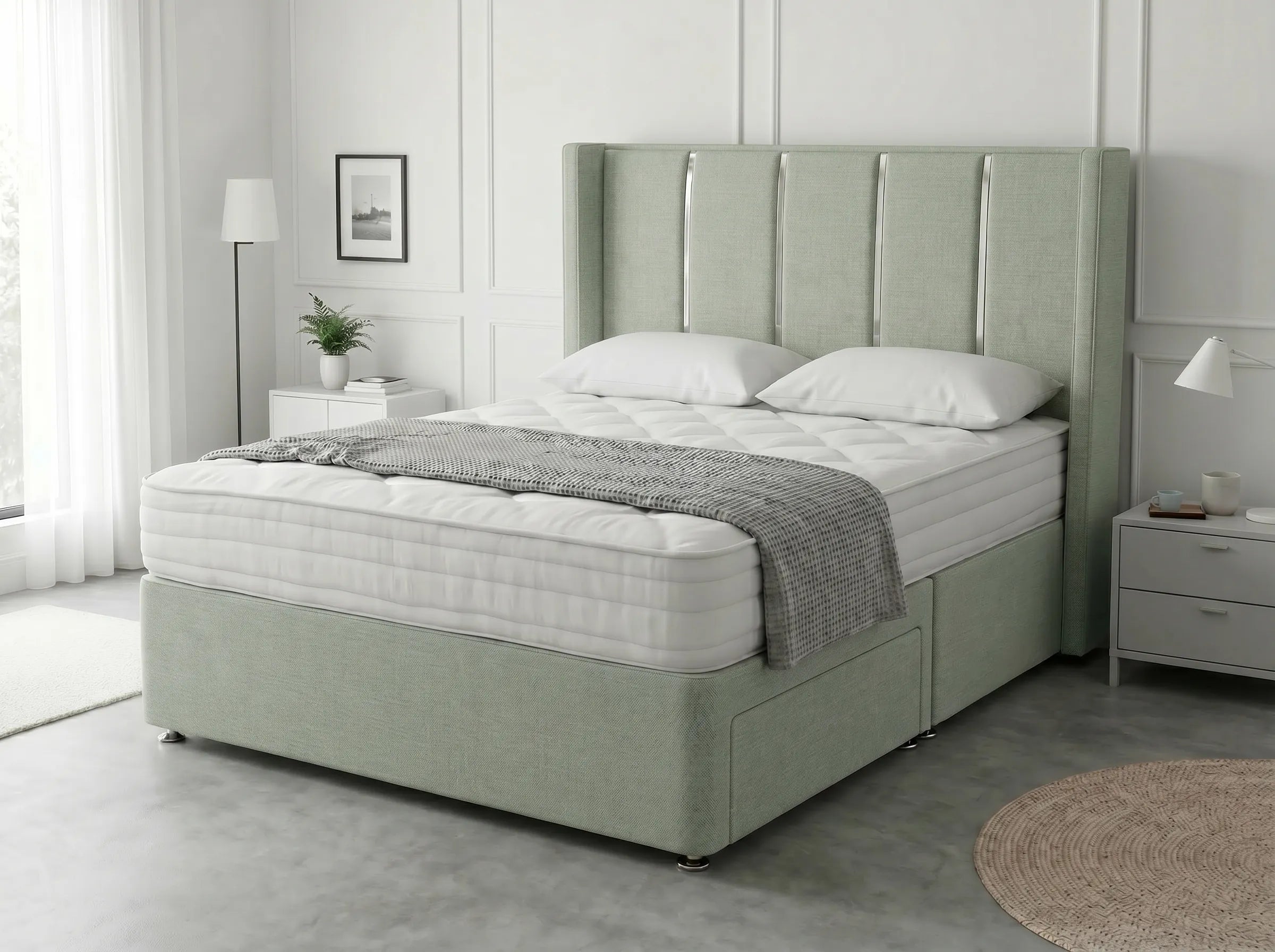 Refined Curve Haven | Modern Divan Drawer Bed with Built-In Drawers (UK) | Discount Bed Store (DBS) #DB144