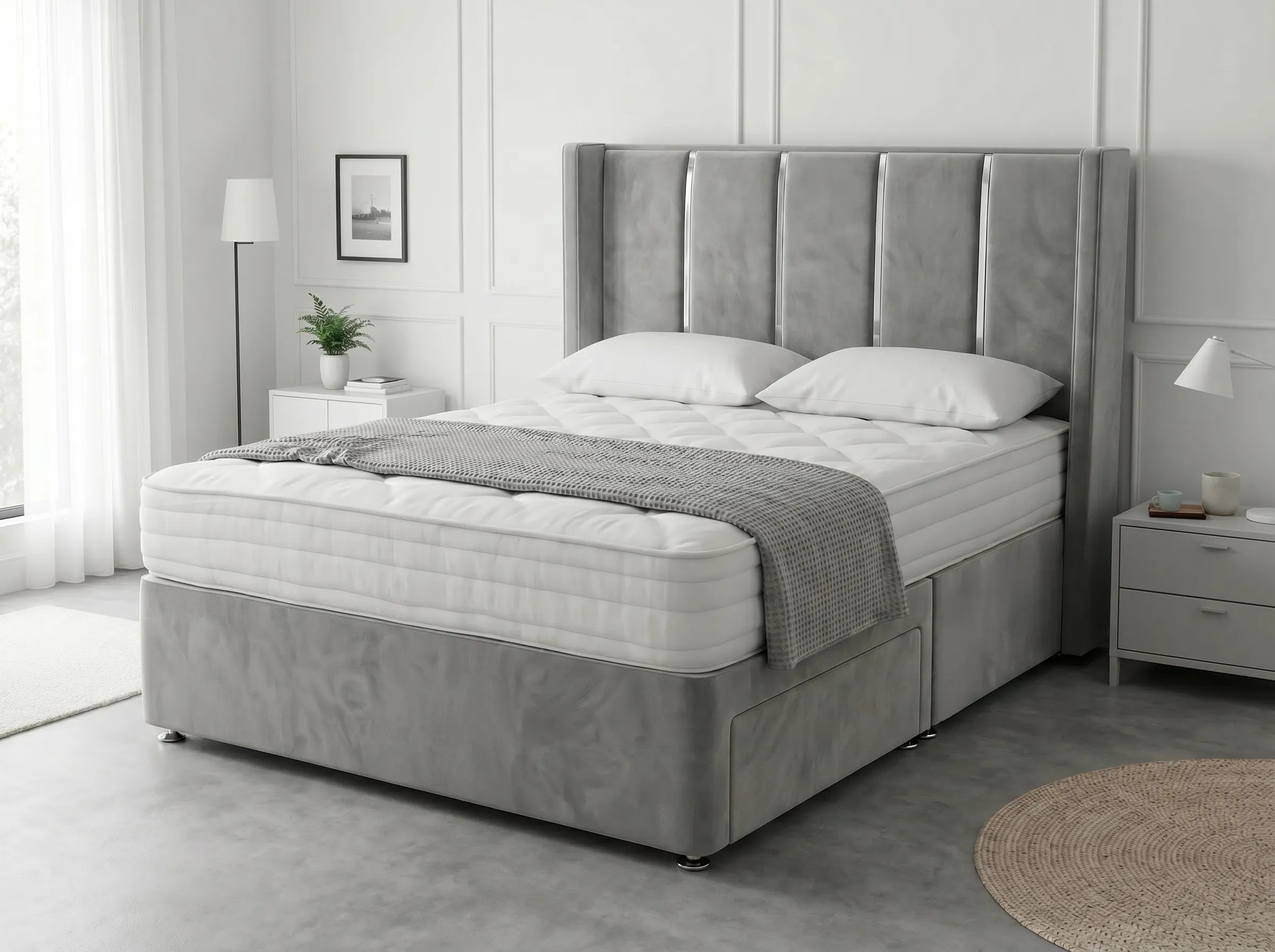 Refined Curve Haven | Modern Divan Drawer Bed with Built-In Drawers (UK) | Discount Bed Store (DBS) #DB144