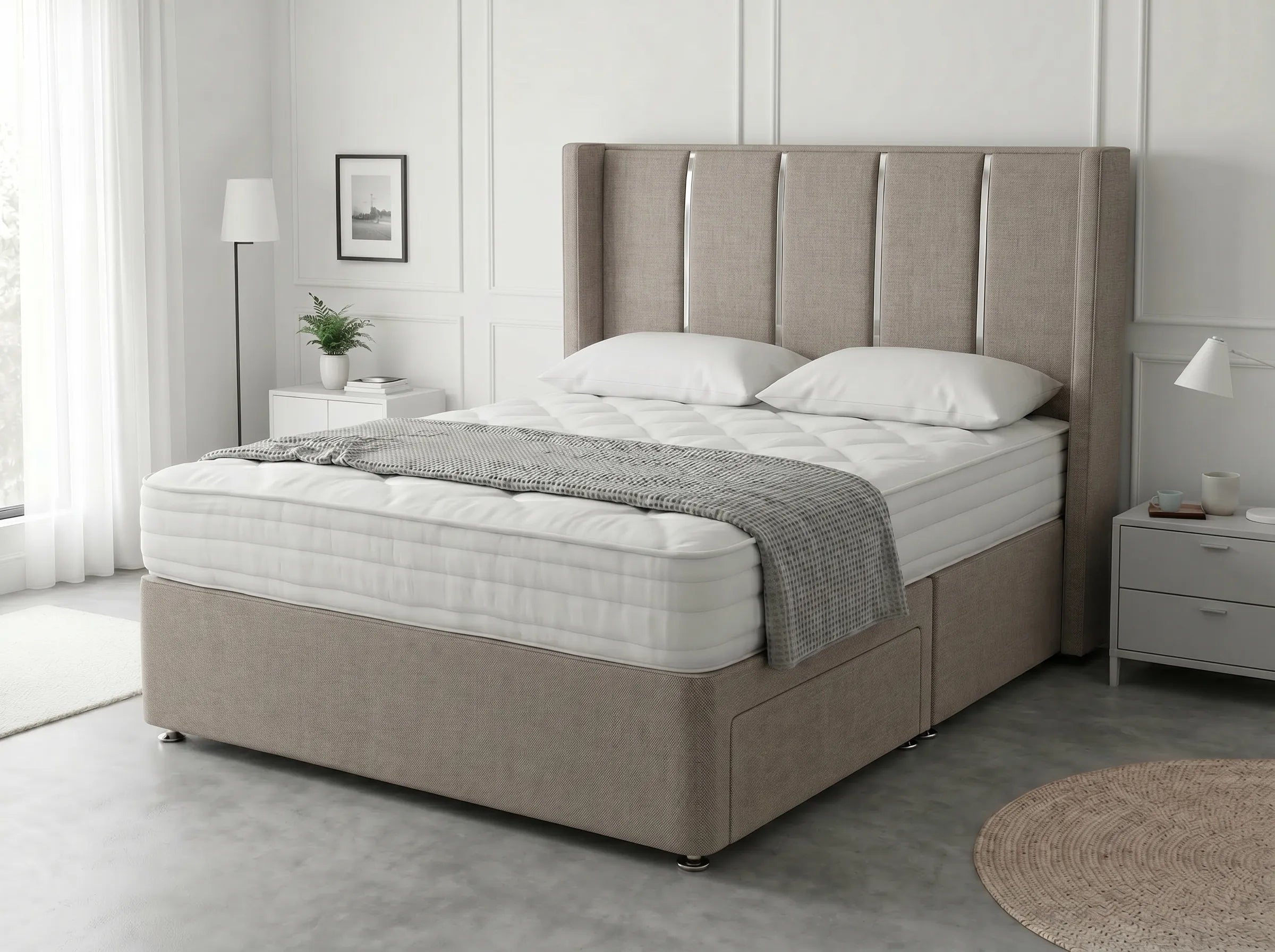 Refined Curve Haven | Modern Divan Drawer Bed with Built-In Drawers (UK) | Discount Bed Store (DBS) #DB144