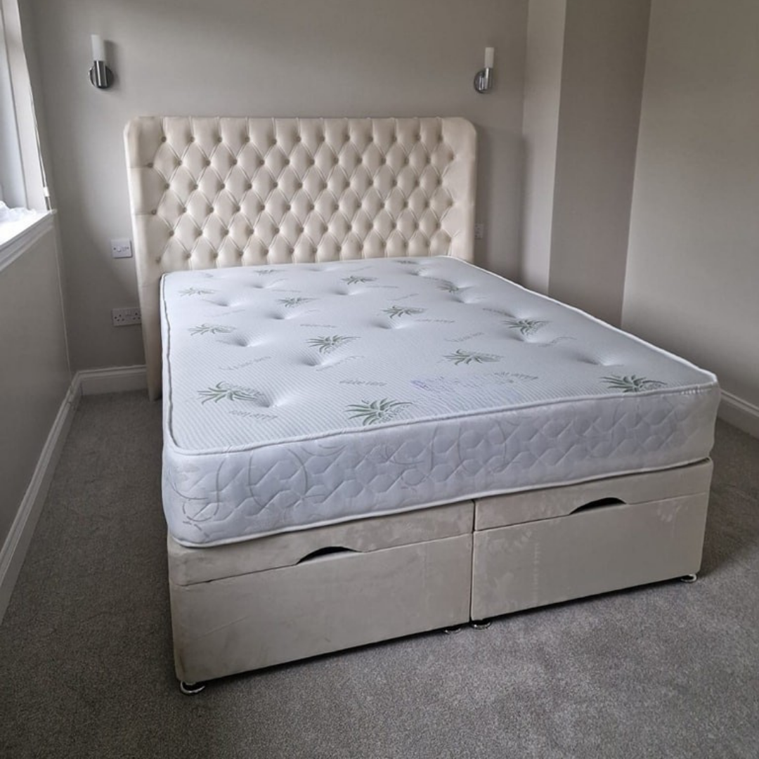 Divan Wingback Bed Chester Tuft Deluxe #B141 Bed Frame (UK) | Discount Bed Store (DBS)