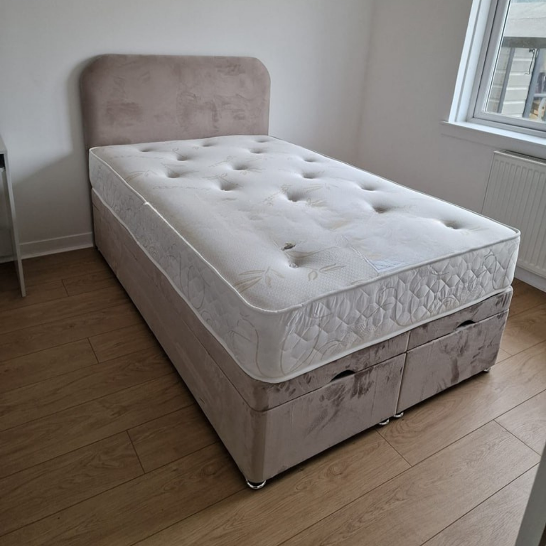 Sleek Edge Classic #B142 Divan Optional Ottoman Bed Frame (UK) | Discount Bed Store (DBS)