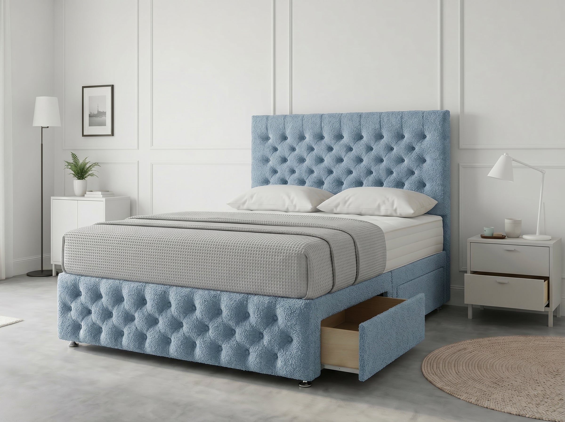 Premier Sleigh Style | Divan Storage Bed with Pull-Out Drawers (UK) | Discount Bed Store (DBS) #DB145