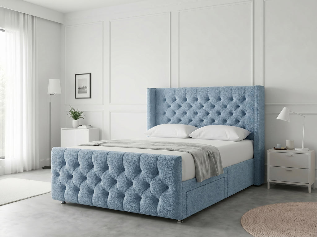 Luxury Curve Dream | Divan Drawer Bed Frame with Concealed Drawer Storage (UK) | Discount Bed Store (DBS) #DB146