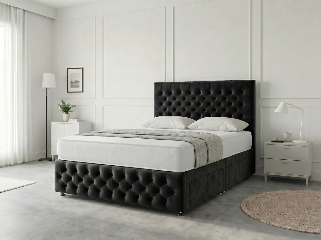 Premier Sleigh Style | Divan Storage Bed with Pull-Out Drawers (UK) | Discount Bed Store (DBS) #DB145 (Copy)