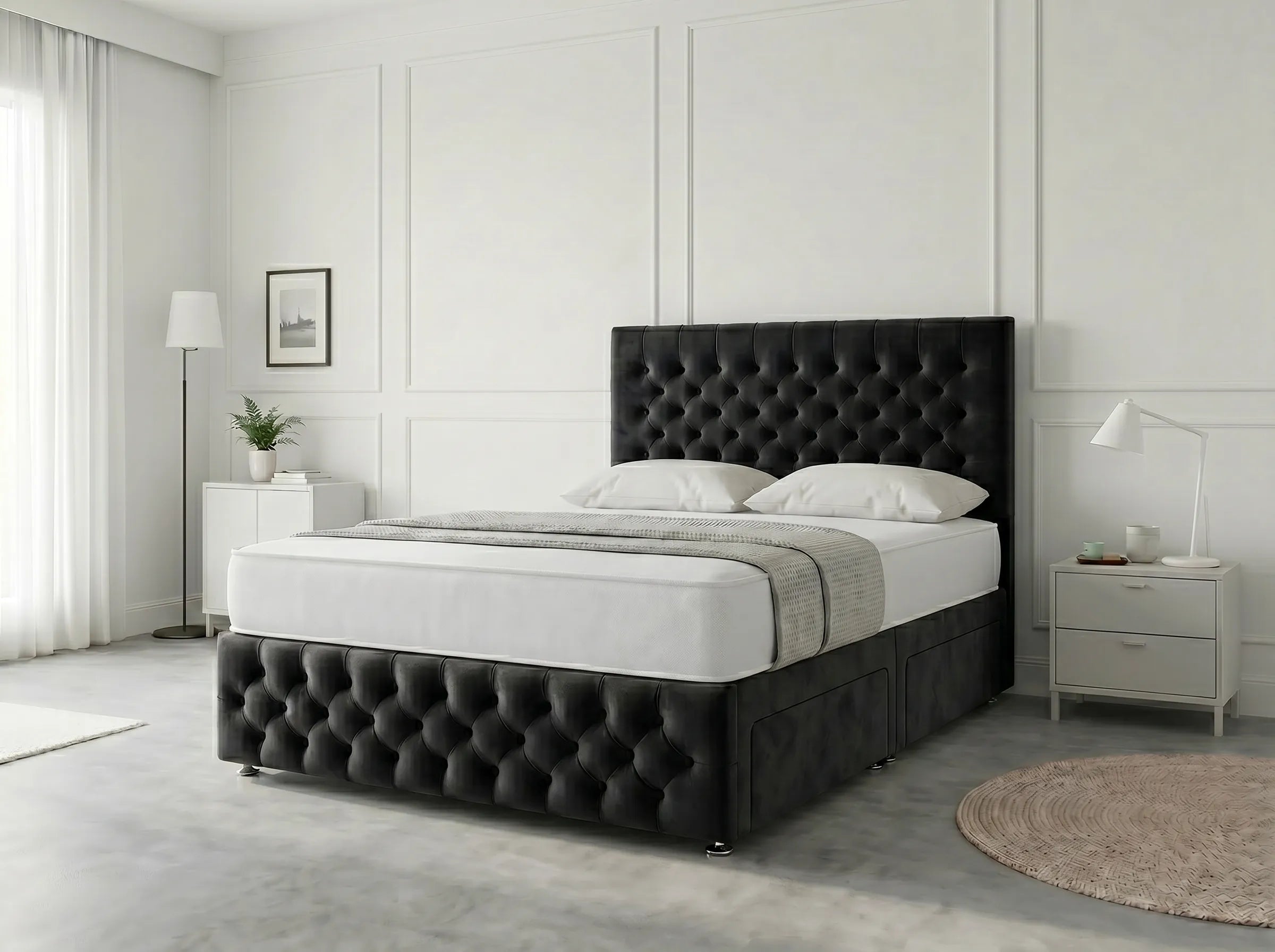 Premier Sleigh Style | Divan Storage Bed with Pull-Out Drawers (UK) | Discount Bed Store (DBS) #DB145 (Copy)
