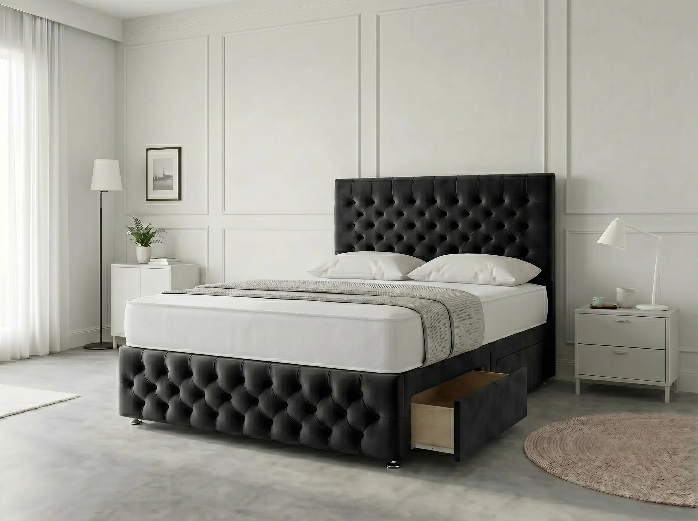 Premier Sleigh Style | Divan Storage Bed with Pull-Out Drawers (UK) | Discount Bed Store (DBS) #DB145 (Copy)