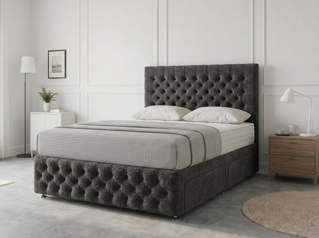 Premier Sleigh Style | Divan Storage Bed with Pull-Out Drawers (UK) | Discount Bed Store (DBS) #DB145
