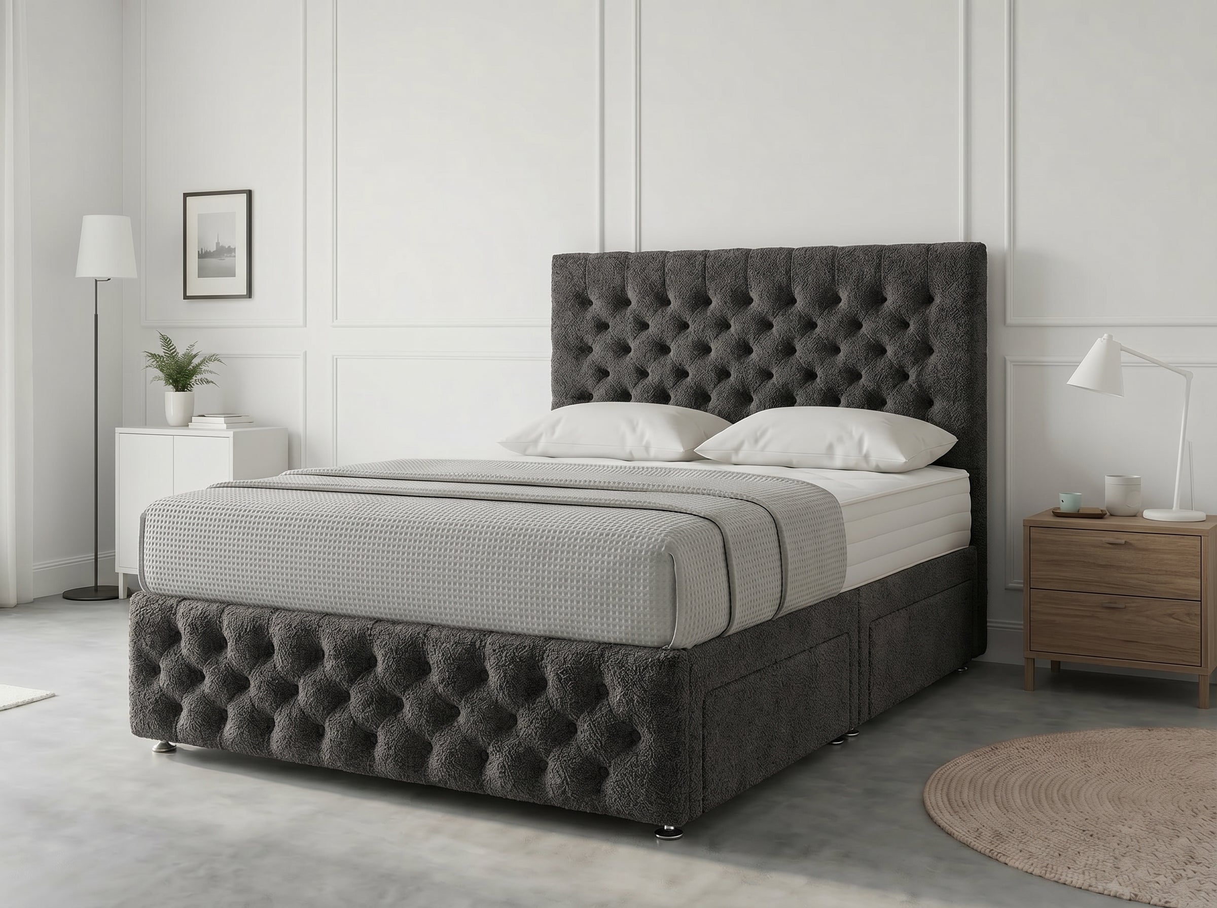 Premier Sleigh Style | Divan Storage Bed with Pull-Out Drawers (UK) | Discount Bed Store (DBS) #DB145