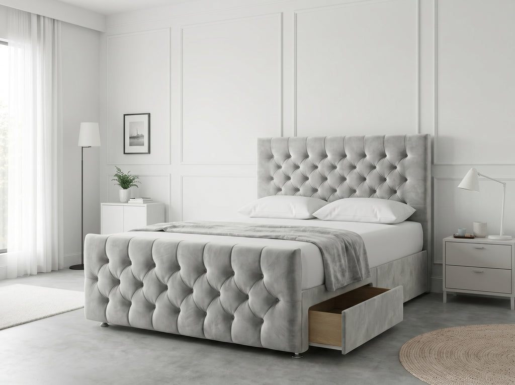 Premier Sleigh Style | Divan Storage Bed with Pull-Out Drawers (UK) | Discount Bed Store (DBS) #DB145