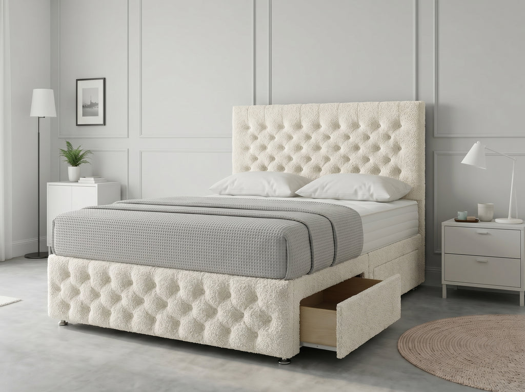 Premier Sleigh Style | Divan Storage Bed with Pull-Out Drawers (UK) | Discount Bed Store (DBS) #DB145