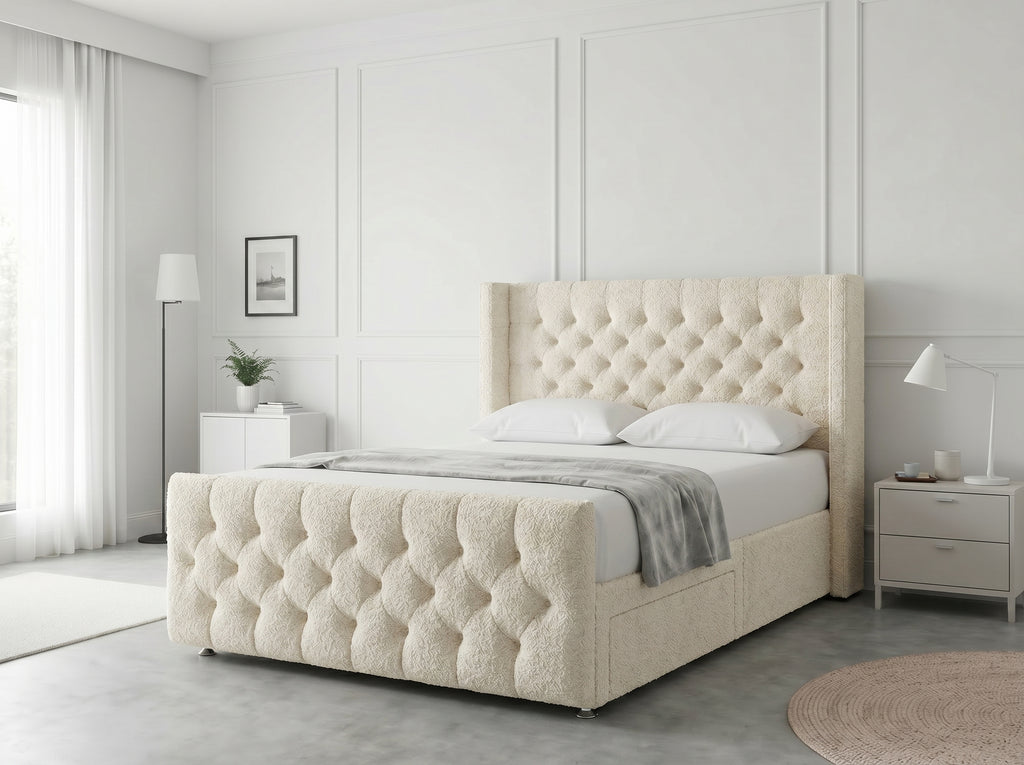 Luxury Curve Dream | Divan Drawer Bed Frame with Concealed Drawer Storage (UK) | Discount Bed Store (DBS) #DB146