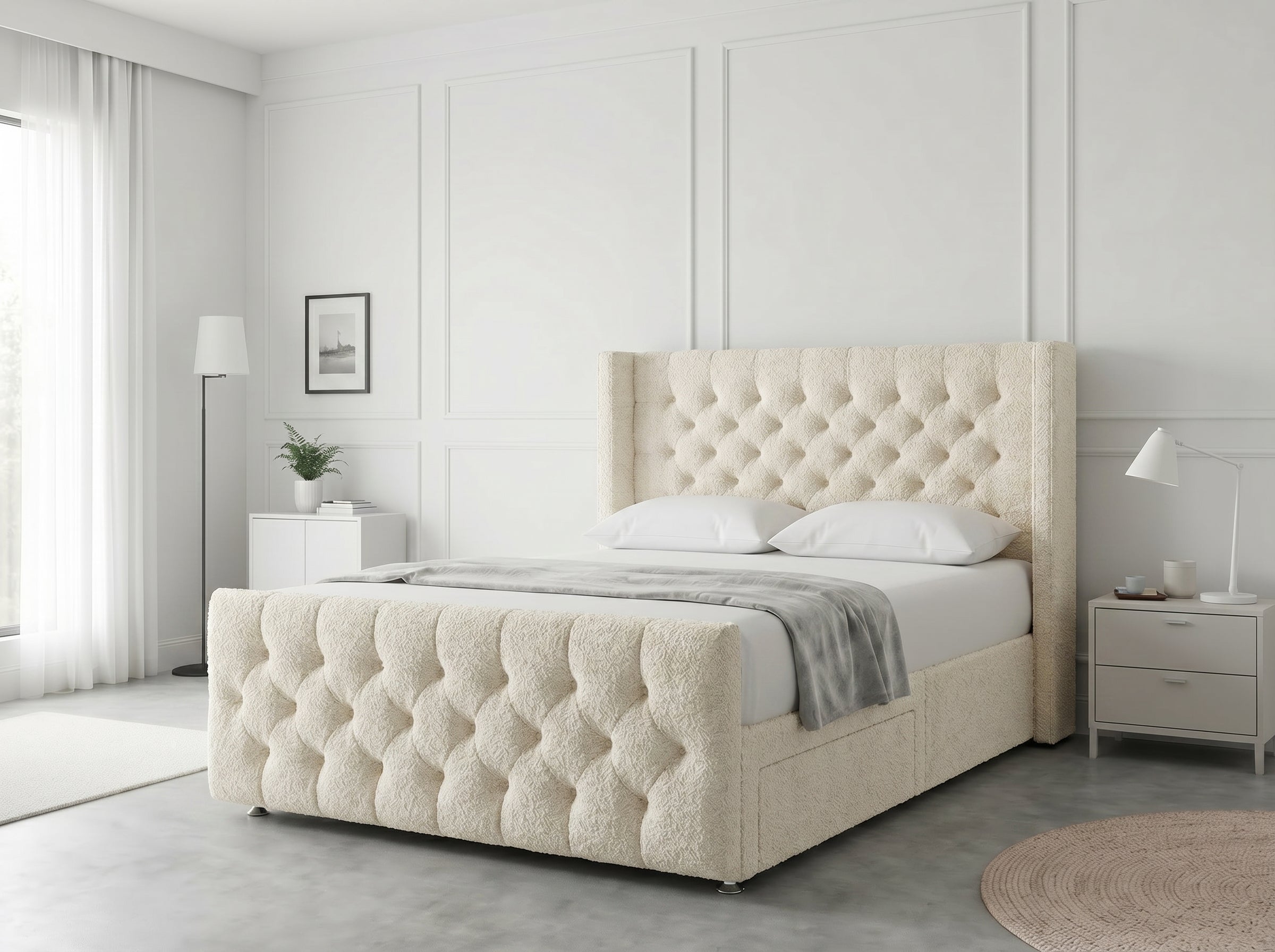 Luxury Curve Dream | Divan Drawer Bed Frame with Concealed Drawer Storage (UK) | Discount Bed Store (DBS) #DB146