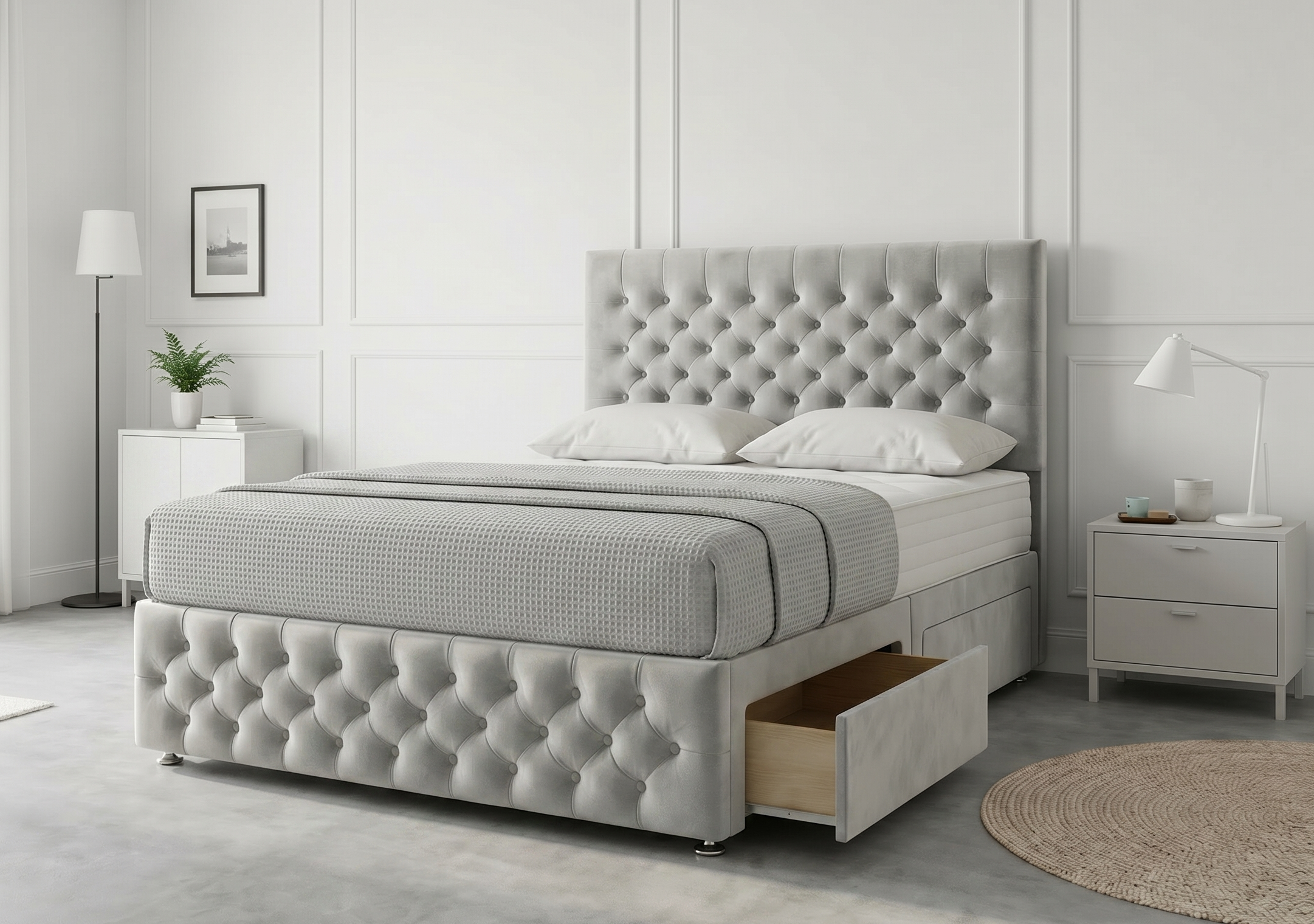 Premier Sleigh Style | Divan Storage Bed with Pull-Out Drawers (UK) | Discount Bed Store (DBS) #DB145