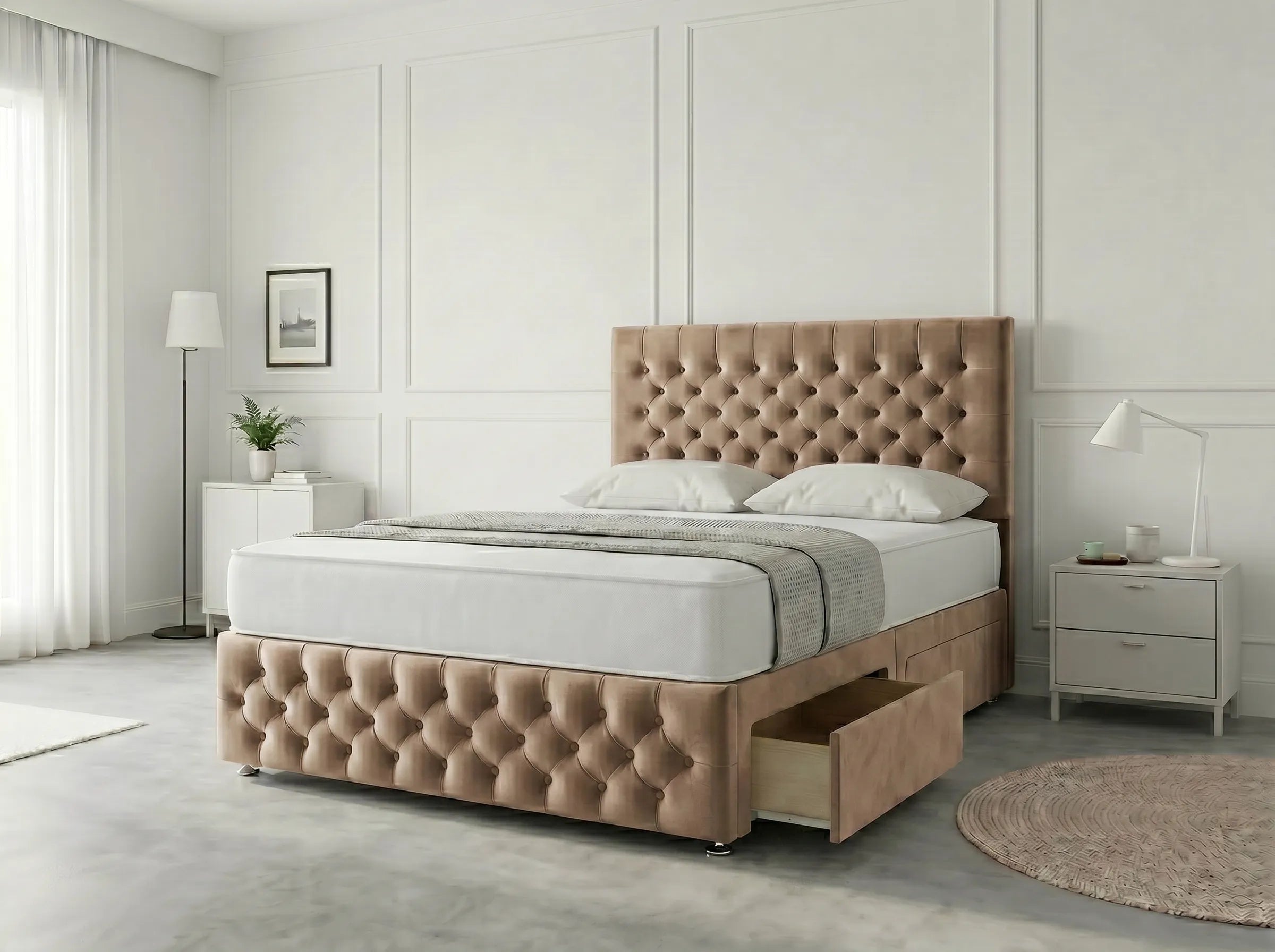 Premier Sleigh Style | Divan Storage Bed with Pull-Out Drawers (UK) | Discount Bed Store (DBS) #DB145 (Copy)