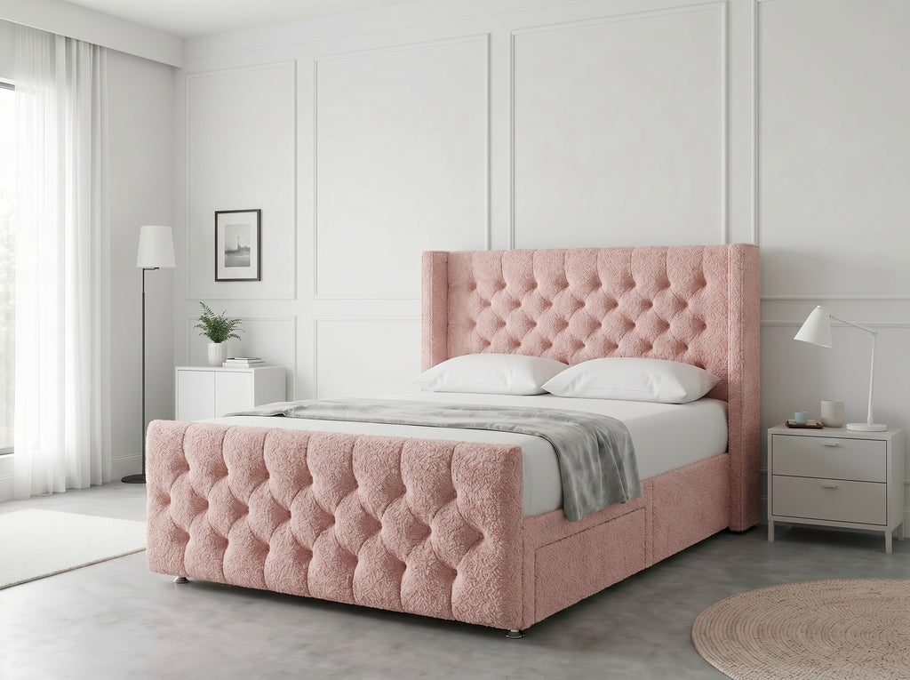Luxury Curve Dream | Divan Drawer Bed Frame with Concealed Drawer Storage (UK) | Discount Bed Store (DBS) #DB146