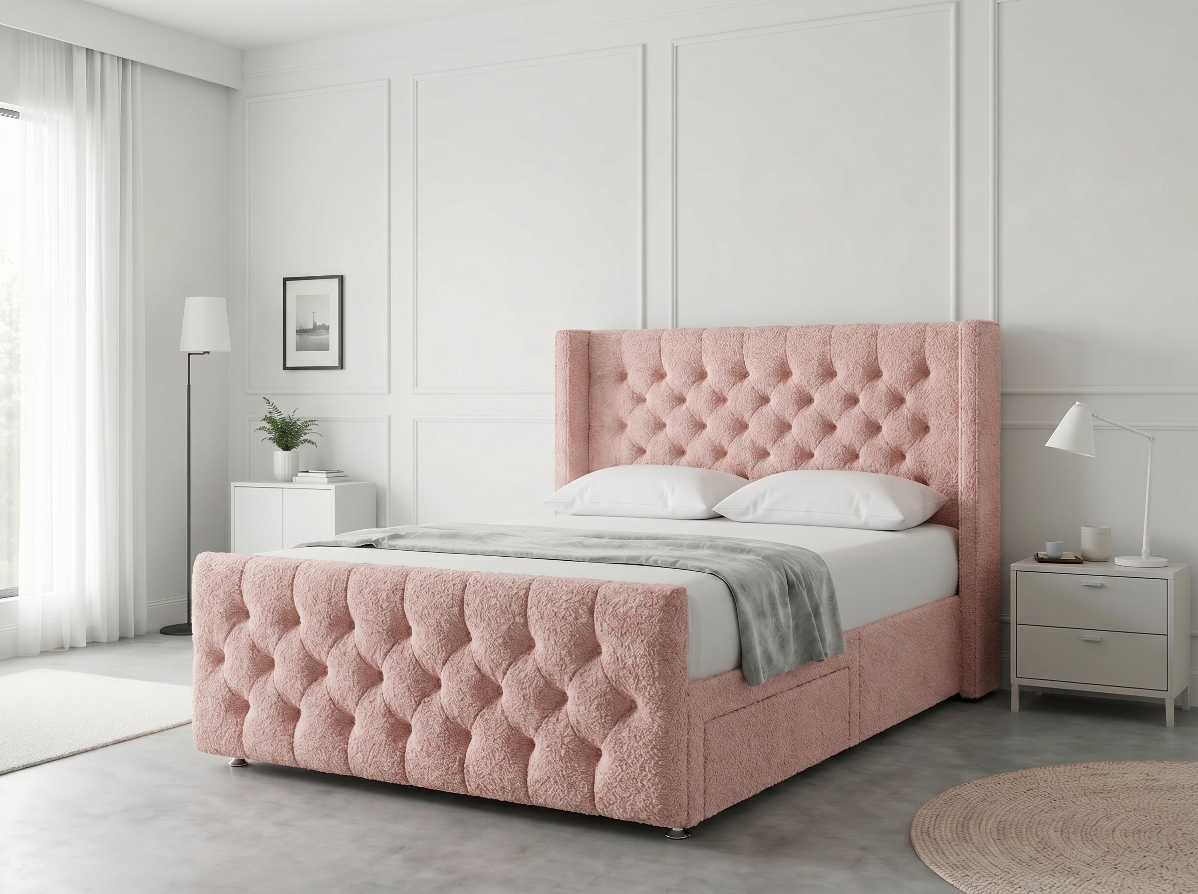 Luxury Curve Dream | Divan Drawer Bed Frame with Concealed Drawer Storage (UK) | Discount Bed Store (DBS) #DB146