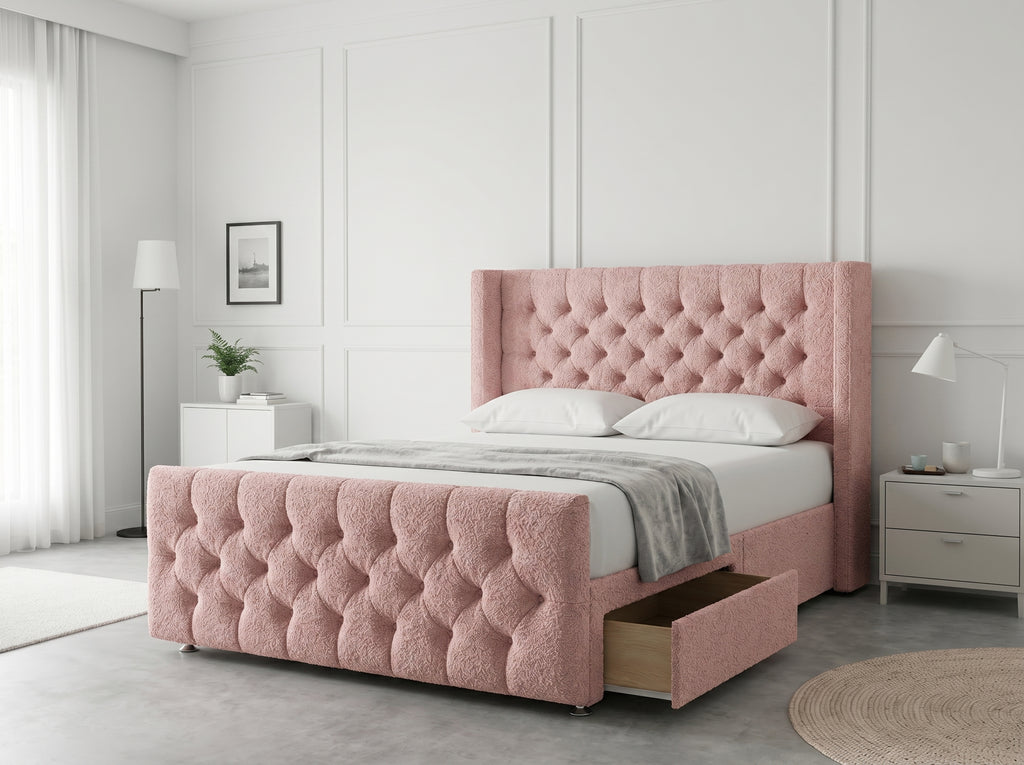 Luxury Curve Dream | Divan Drawer Bed Frame with Concealed Drawer Storage (UK) | Discount Bed Store (DBS) #DB146
